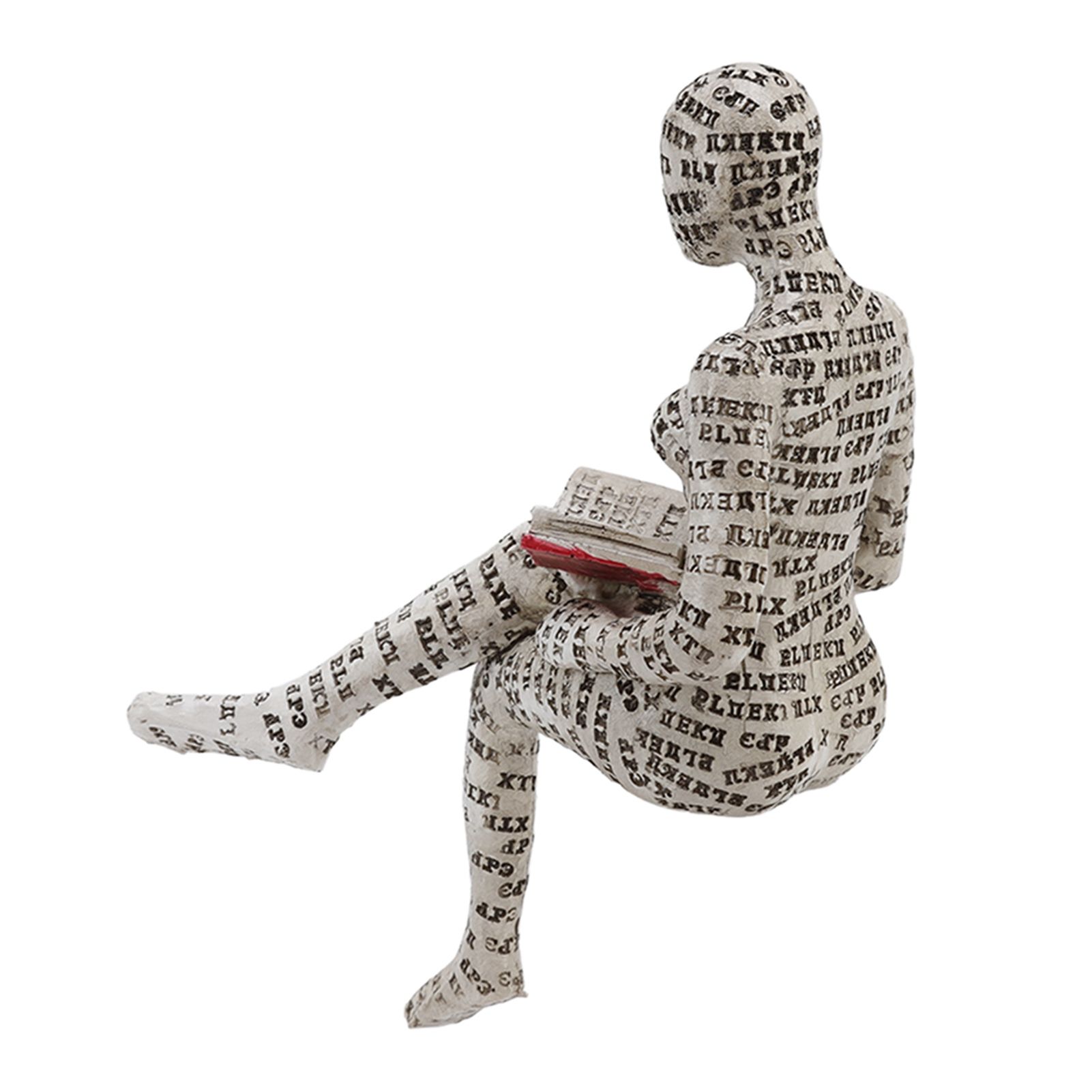Resin Reading Woman Figurine Innovative Lady Reading Pulp Molding Bookshelf view 8