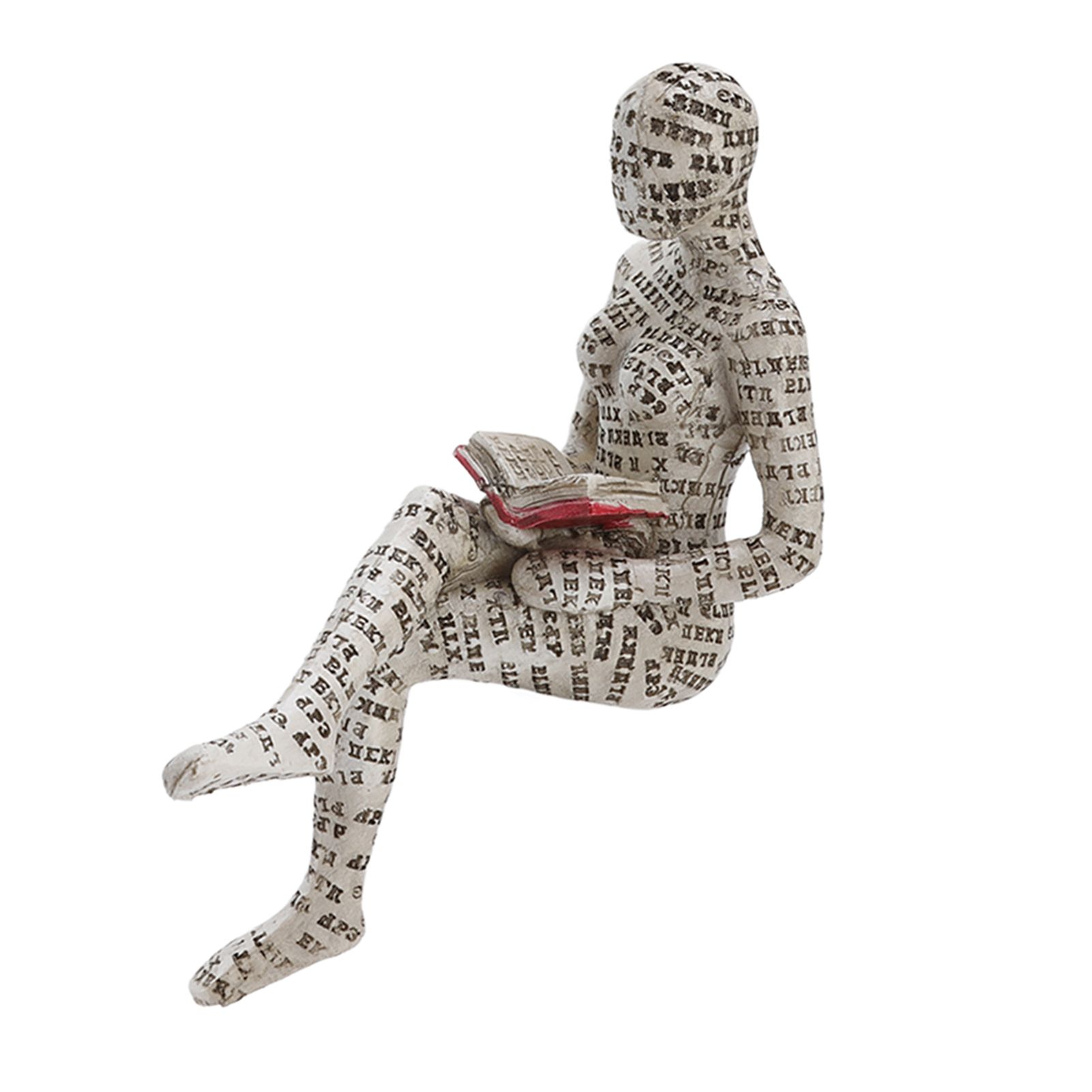 Resin Reading Woman Figurine Innovative Lady Reading Pulp Molding Bookshelf view 9