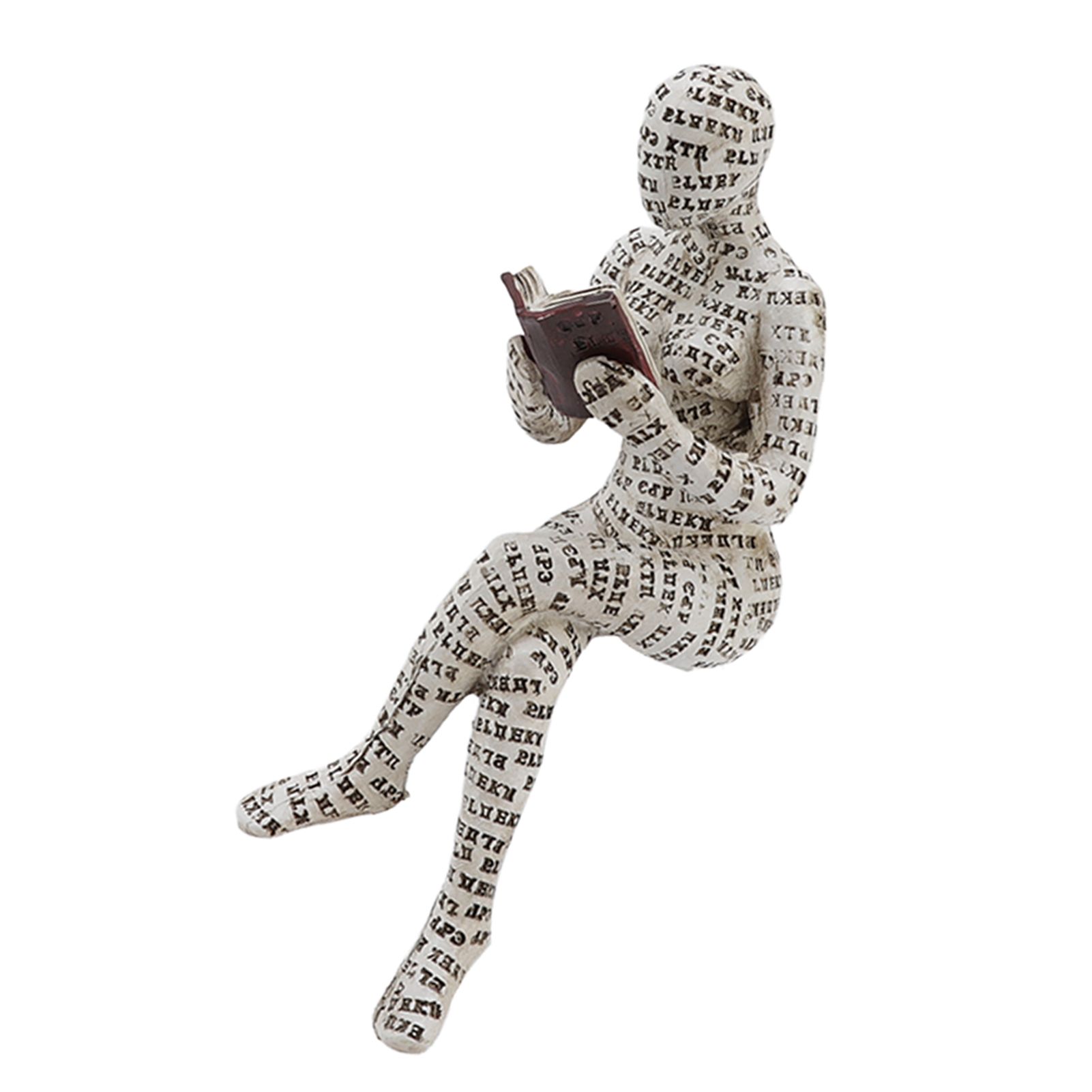 Resin Reading Woman Figurine Innovative Lady Reading Pulp Molding Bookshelf view 2
