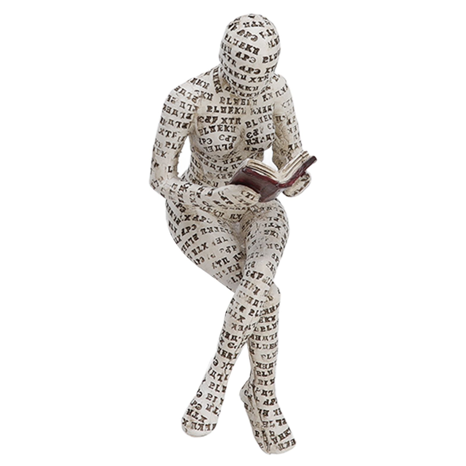 Resin Reading Woman Figurine Innovative Lady Reading Pulp Molding Bookshelf view 3