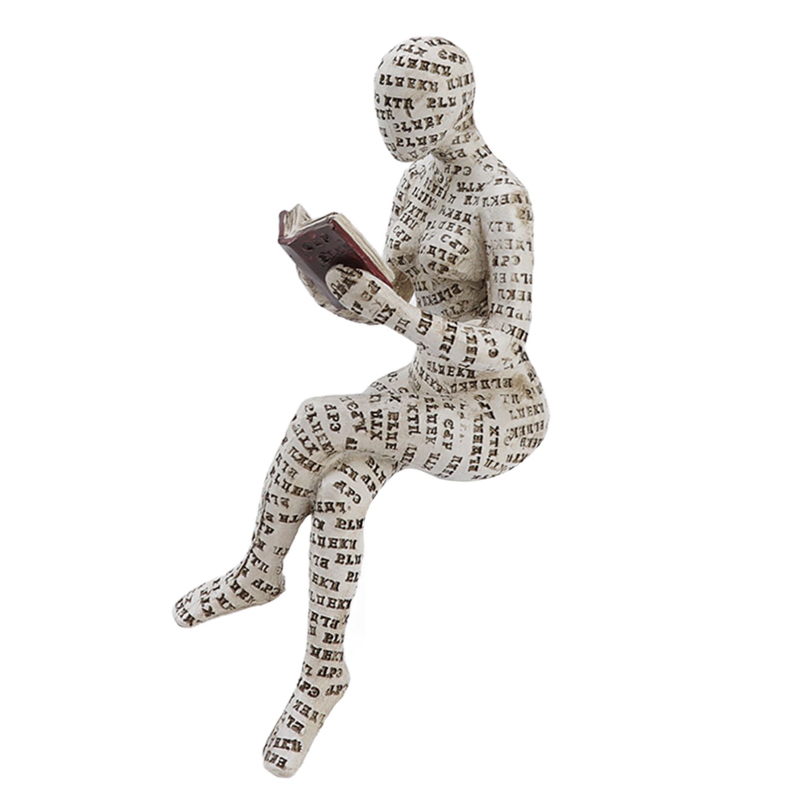 Resin Reading Woman Figurine Innovative Lady Reading Pulp Molding Bookshelf view 6