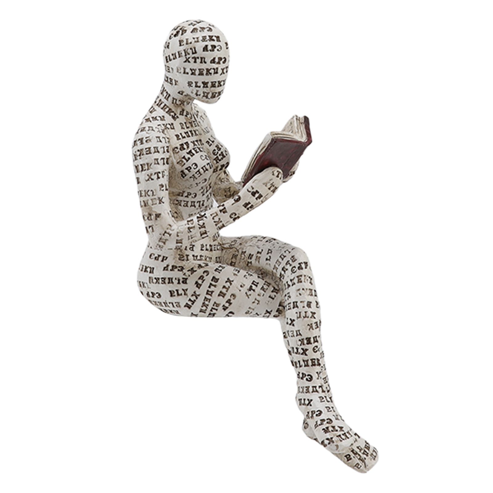 Resin Reading Woman Figurine Innovative Lady Reading Pulp Molding Bookshelf view 9