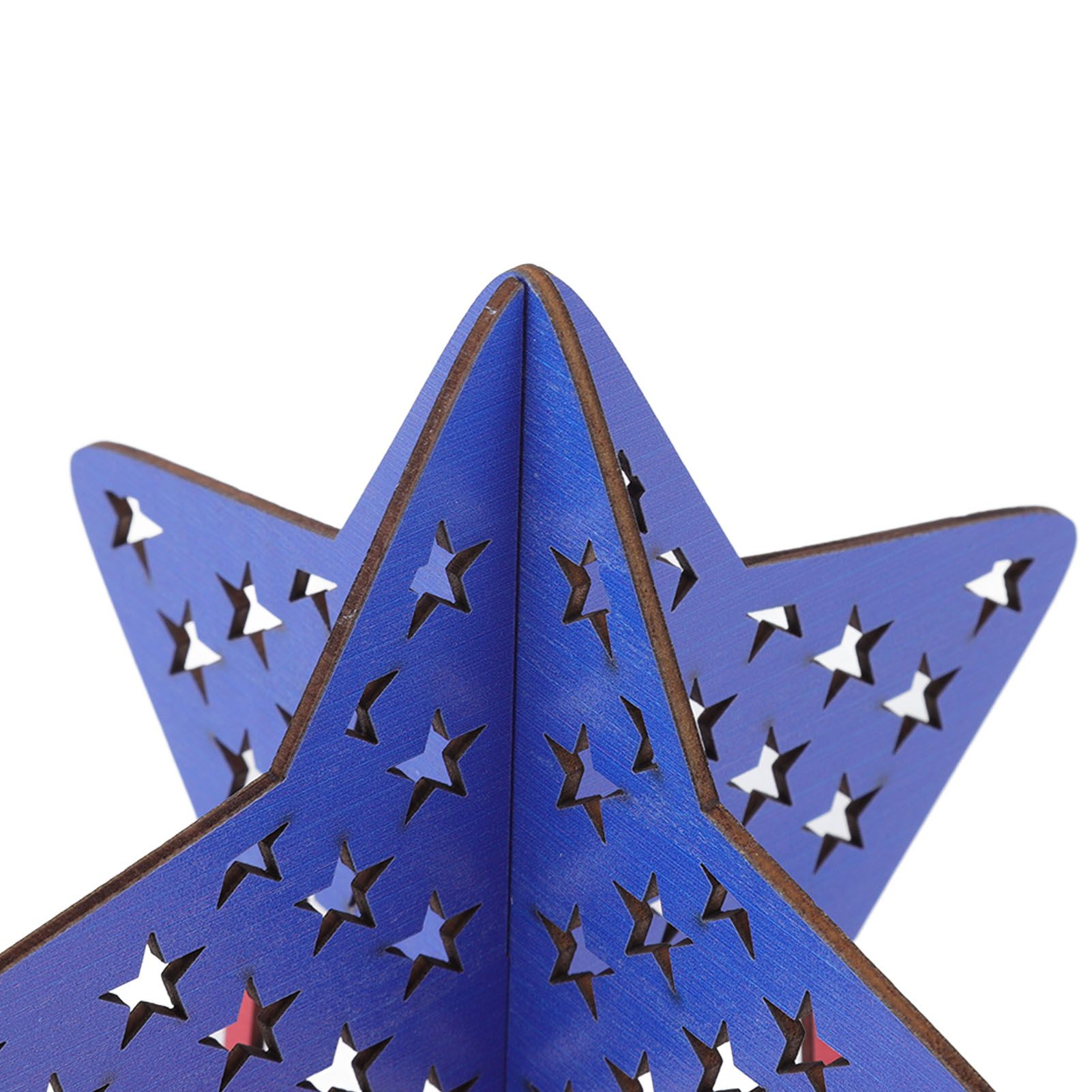 2Pcs Independence Day Wooden Star Blocks Patriotic Standing Decor 4th of July view 13