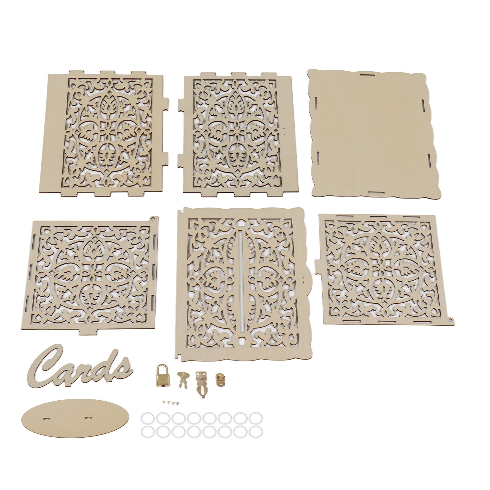 DIY Hollow Wooden Box Gift Card Money Case Wedding Reception Decoration Box — image 1