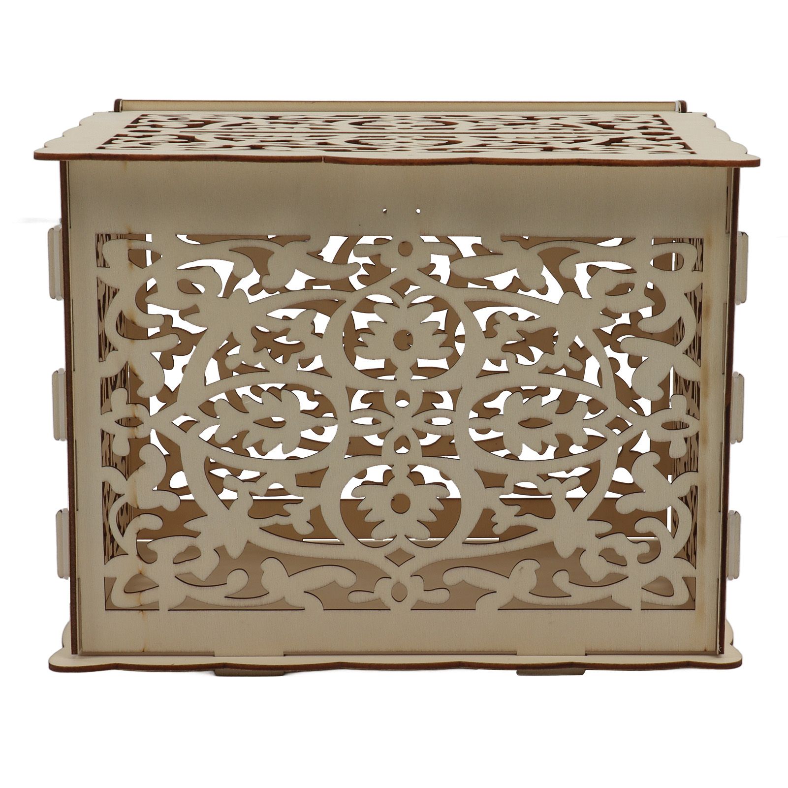 DIY Hollow Wooden Box Gift Card Money Case Wedding Reception Decoration Box view 6