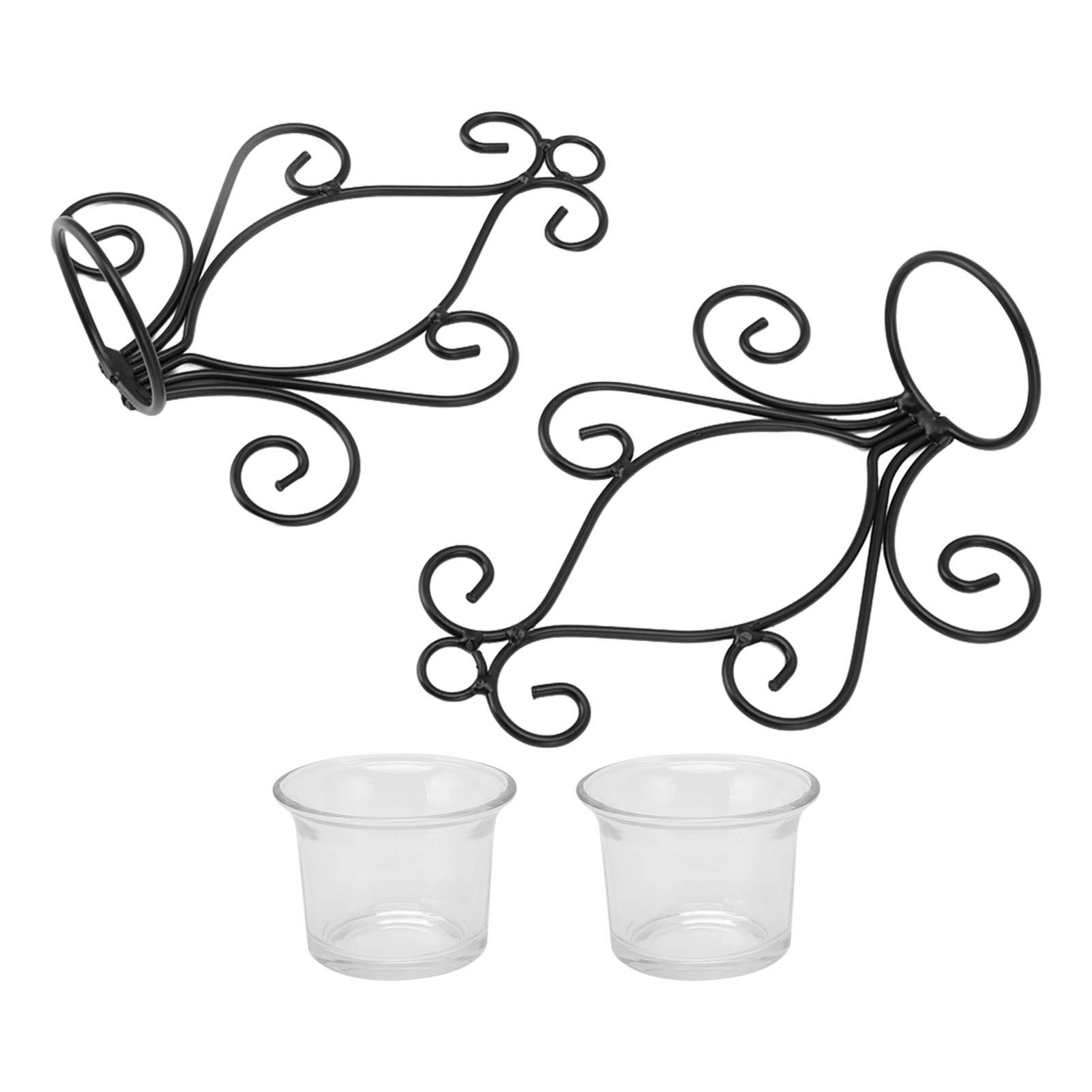 2 Set Candle Holder Wall Sconce European Style Swirl Iron Art Pattern Wall view 2