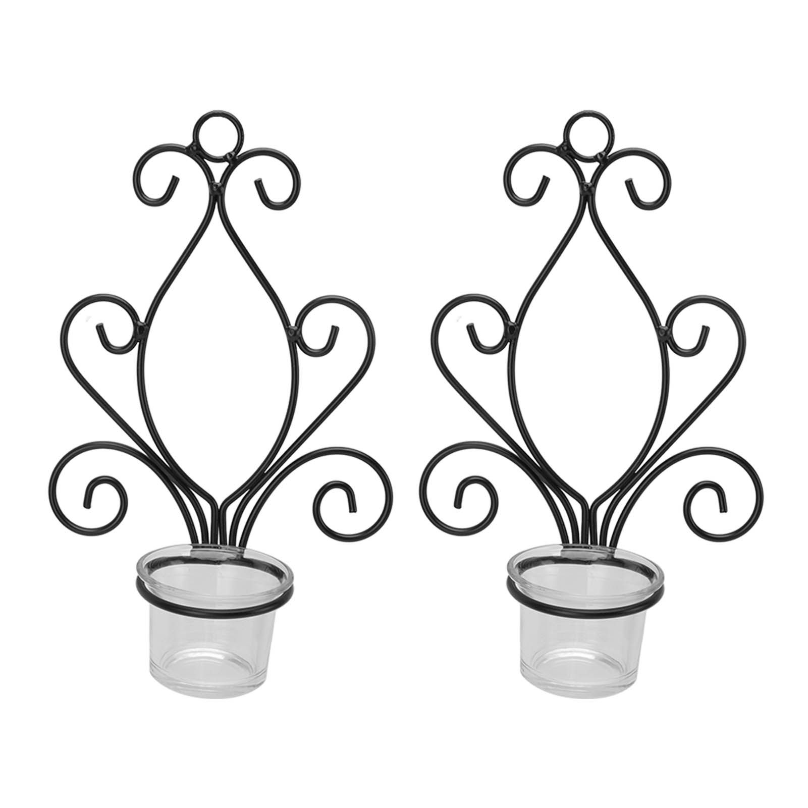 2 Set Candle Holder Wall Sconce European Style Swirl Iron Art Pattern Wall view 3