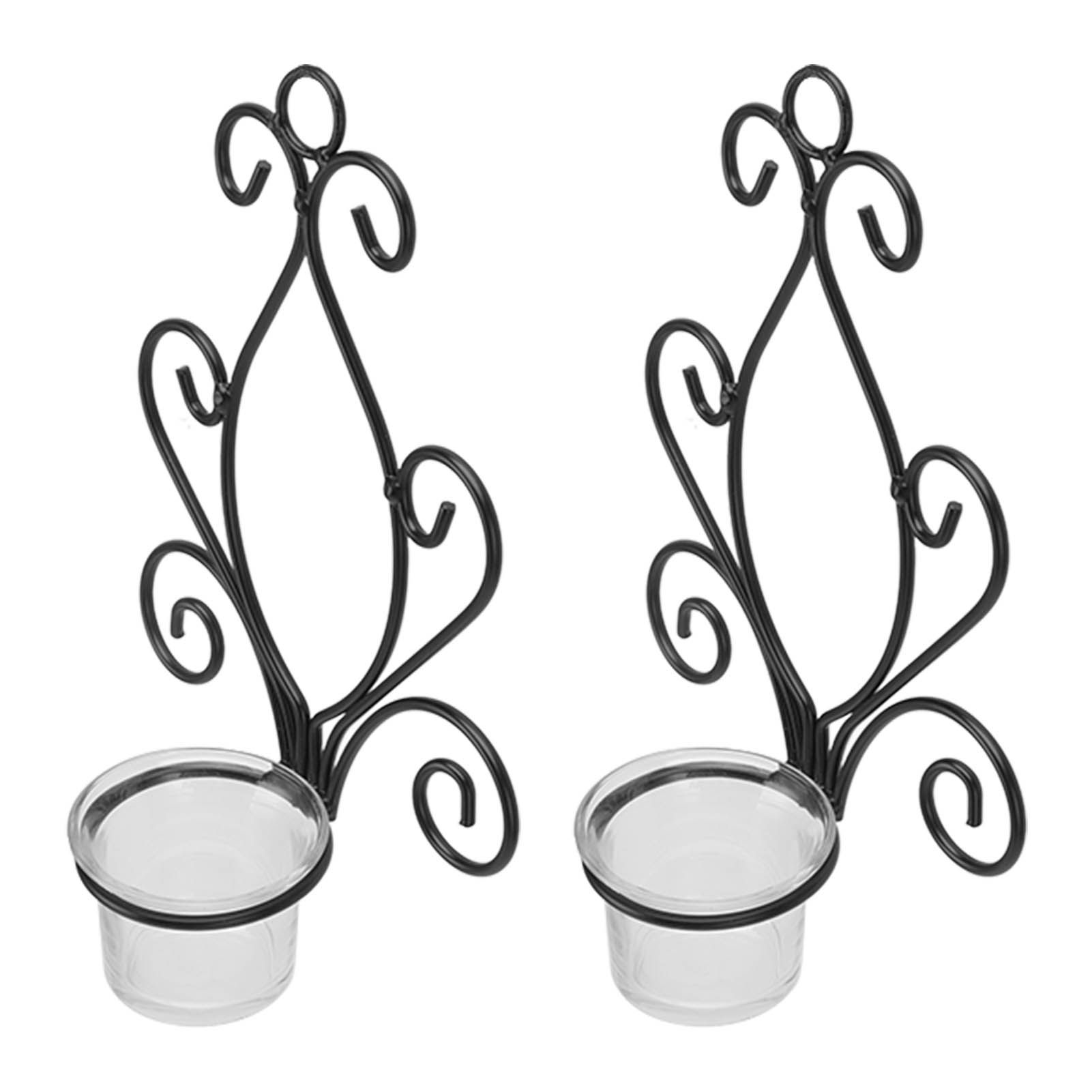 2 Set Candle Holder Wall Sconce European Style Swirl Iron Art Pattern Wall view 4