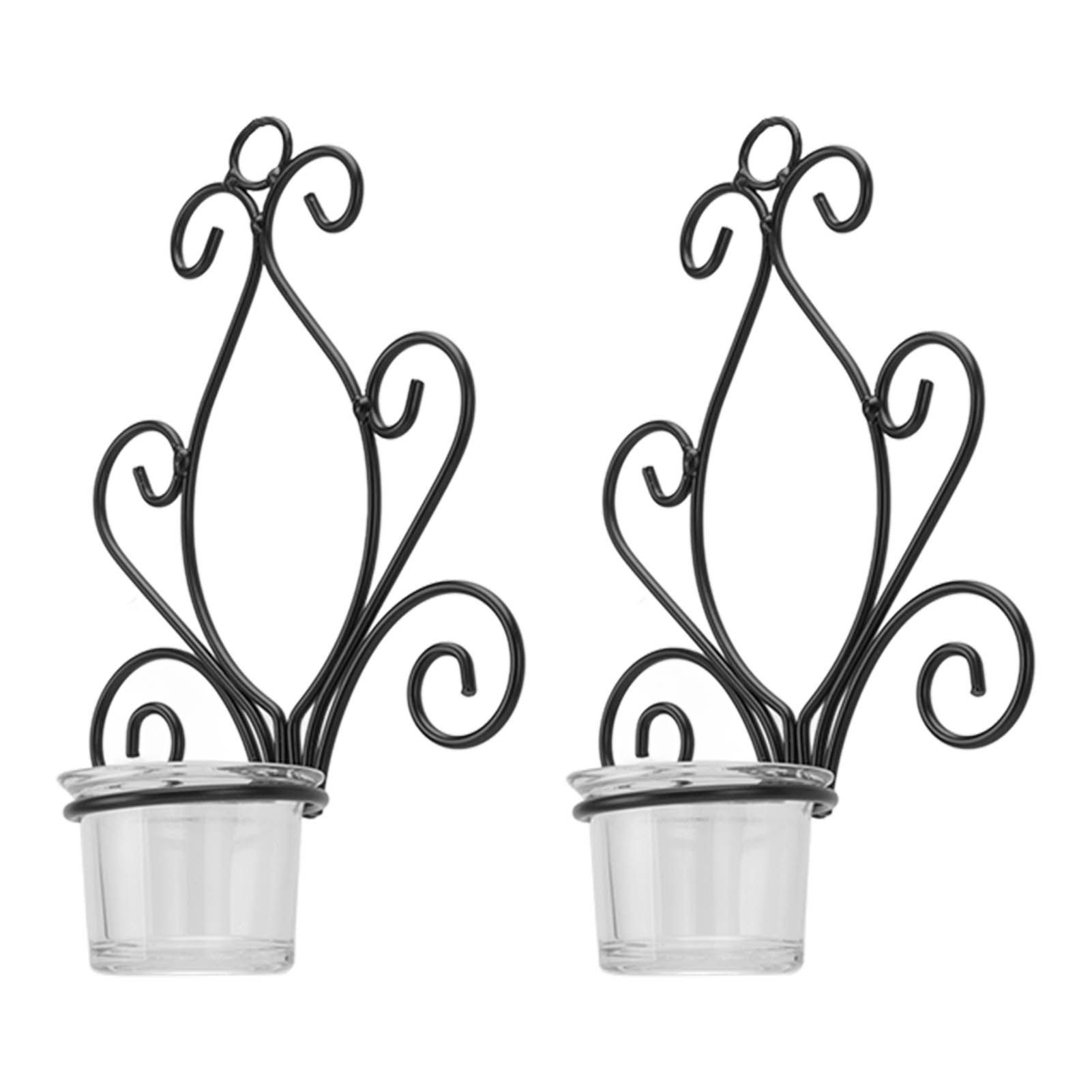 2 Set Candle Holder Wall Sconce European Style Swirl Iron Art Pattern Wall view 5
