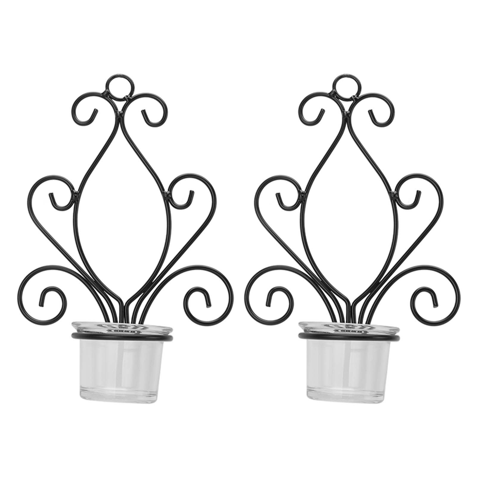 2 Set Candle Holder Wall Sconce European Style Swirl Iron Art Pattern Wall view 6