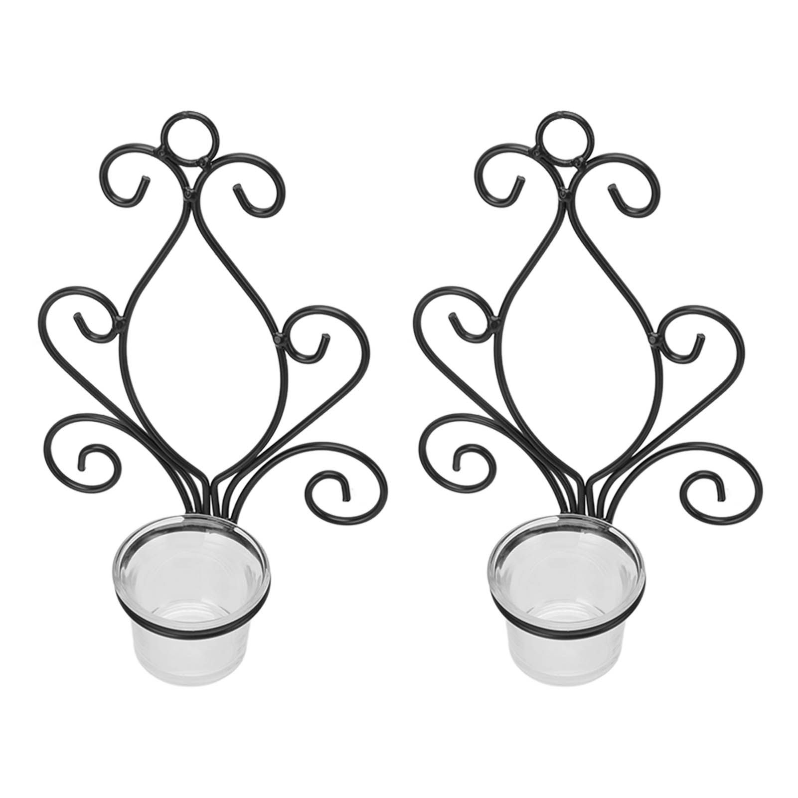 2 Set Candle Holder Wall Sconce European Style Swirl Iron Art Pattern Wall view 7