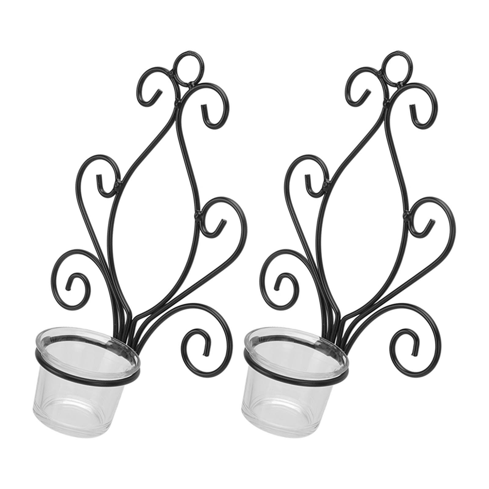2 Set Candle Holder Wall Sconce European Style Swirl Iron Art Pattern Wall view 8