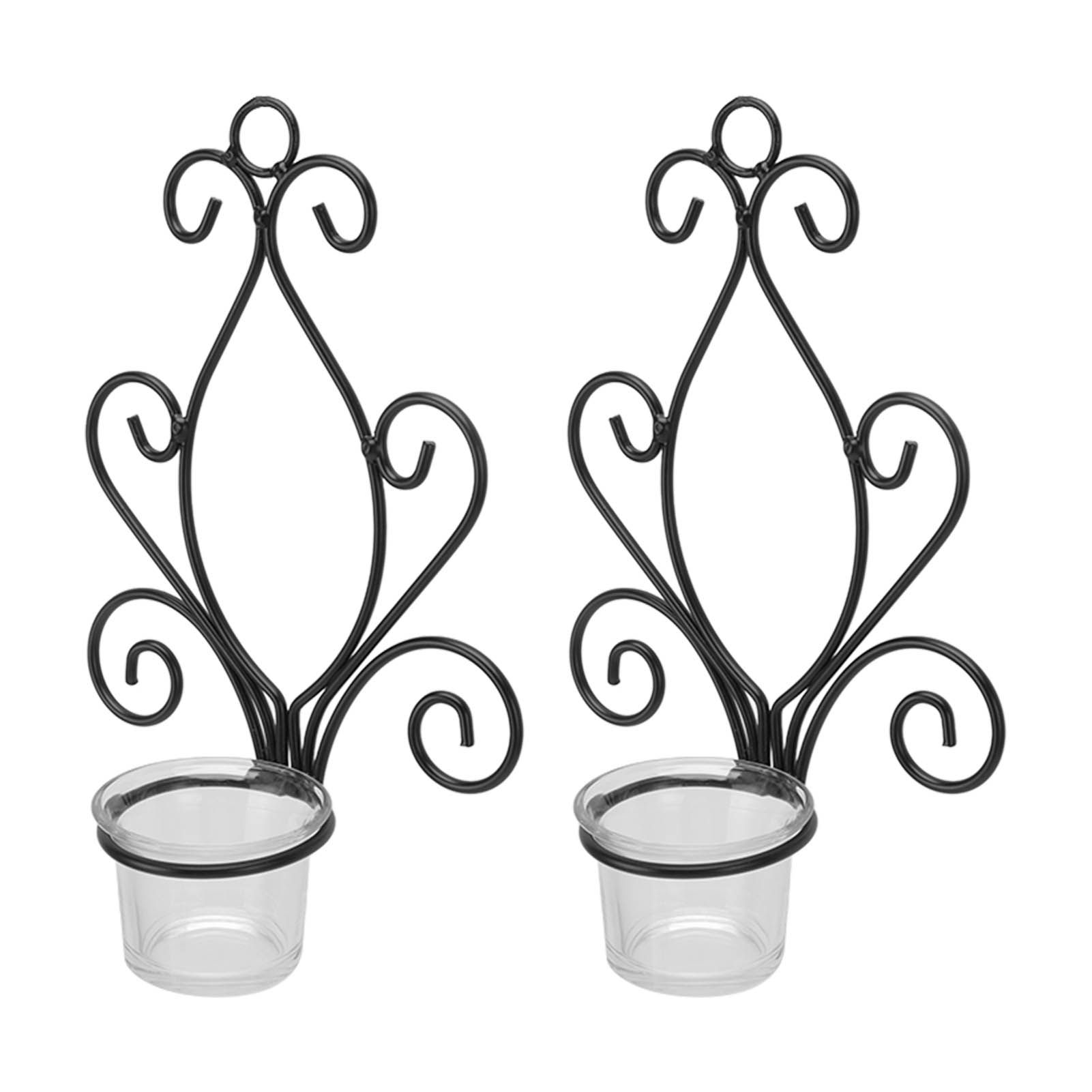 2 Set Candle Holder Wall Sconce European Style Swirl Iron Art Pattern Wall view 9
