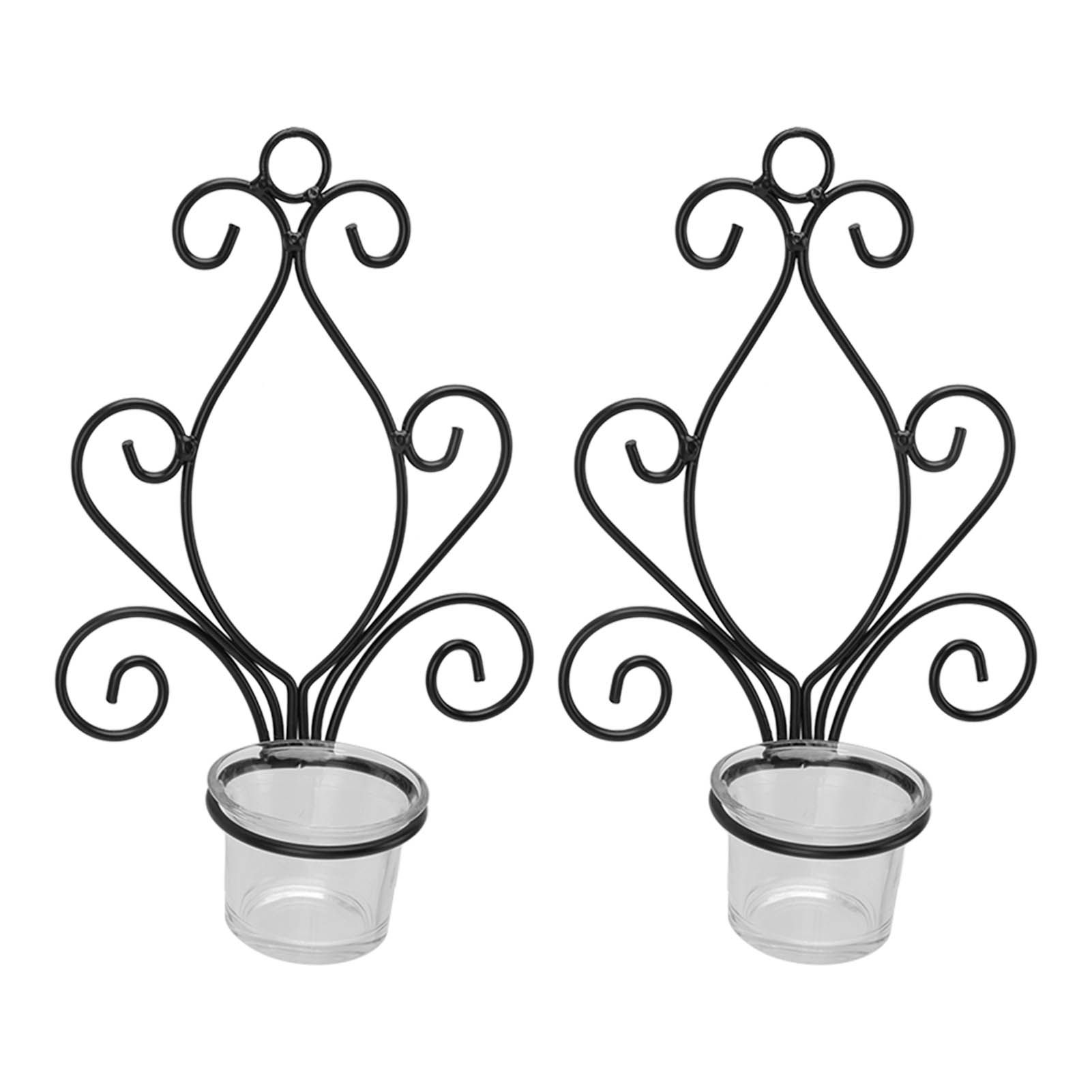 2 Set Candle Holder Wall Sconce European Style Swirl Iron Art Pattern Wall view 10
