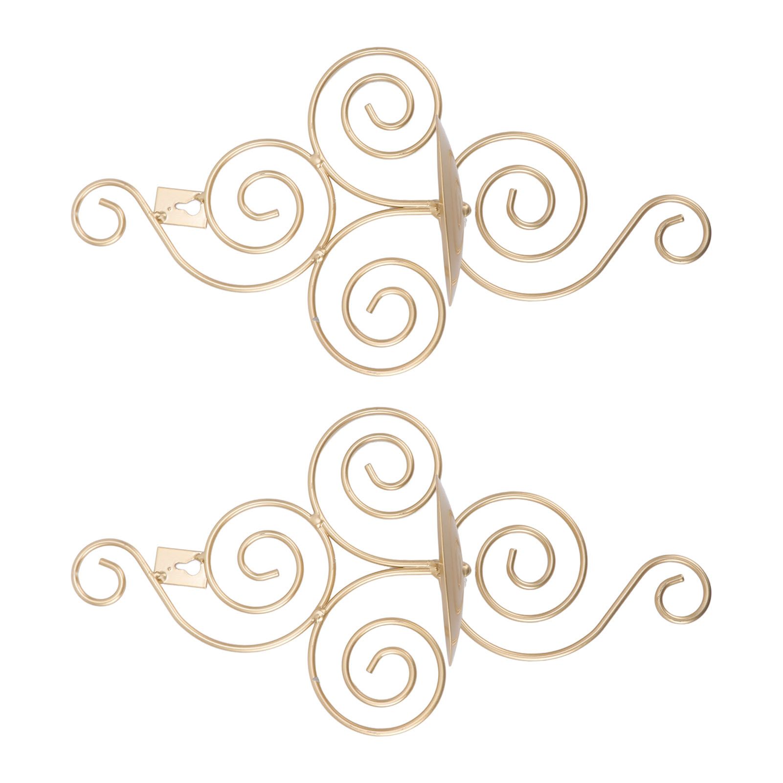 2 Sets Wall Candle Holder Foldable European Style Swirl Wrought Iron Wall view 4