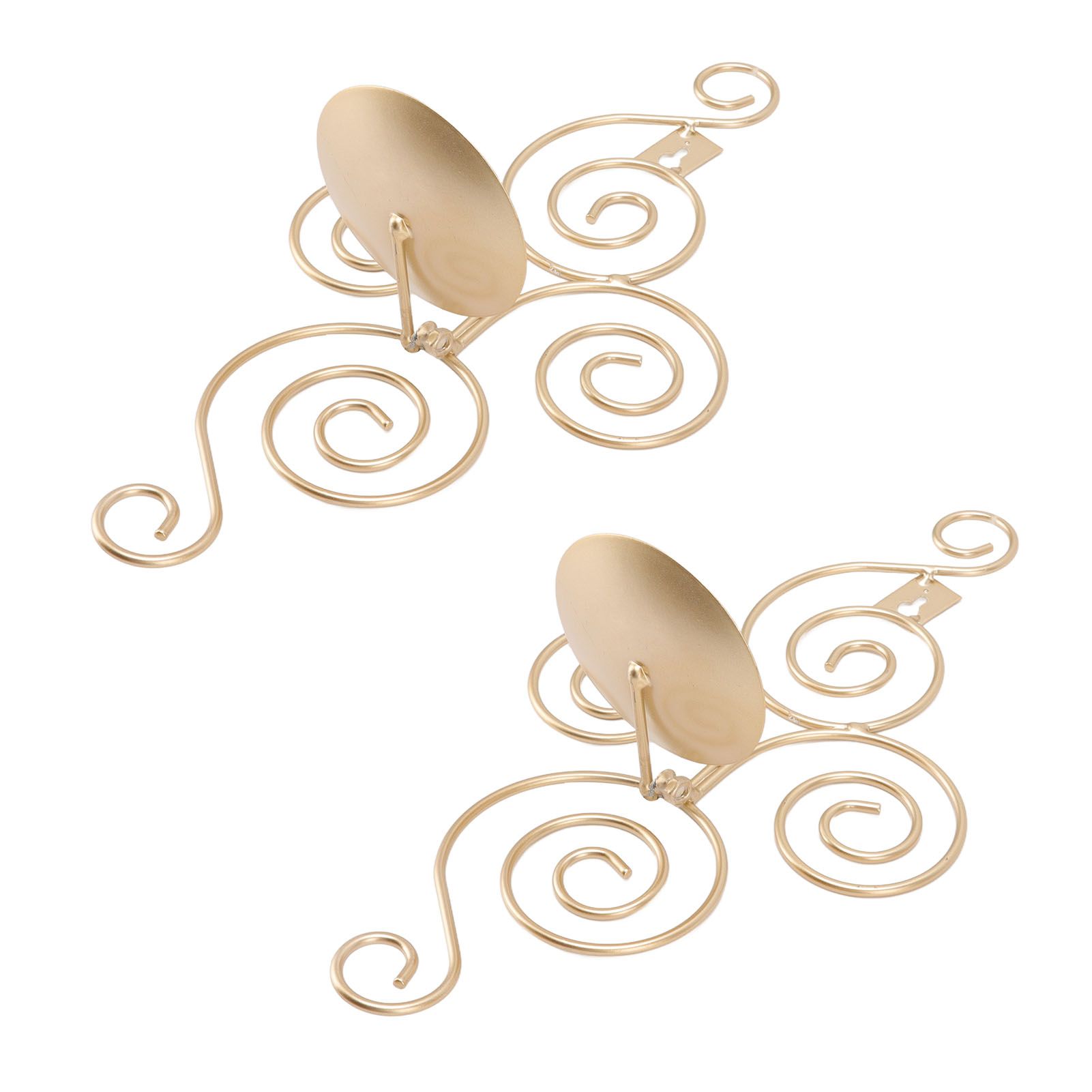2 Sets Wall Candle Holder Foldable European Style Swirl Wrought Iron Wall view 8
