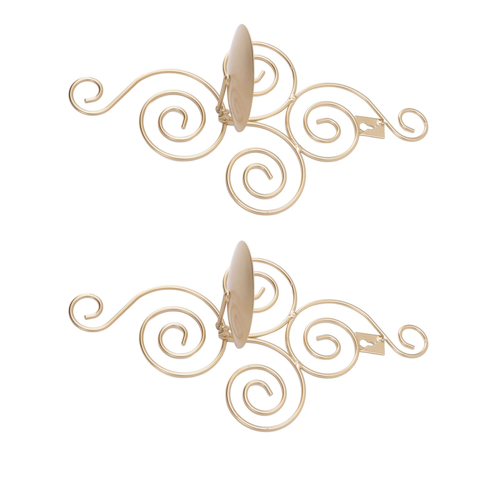 2 Sets Wall Candle Holder Foldable European Style Swirl Wrought Iron Wall view 9