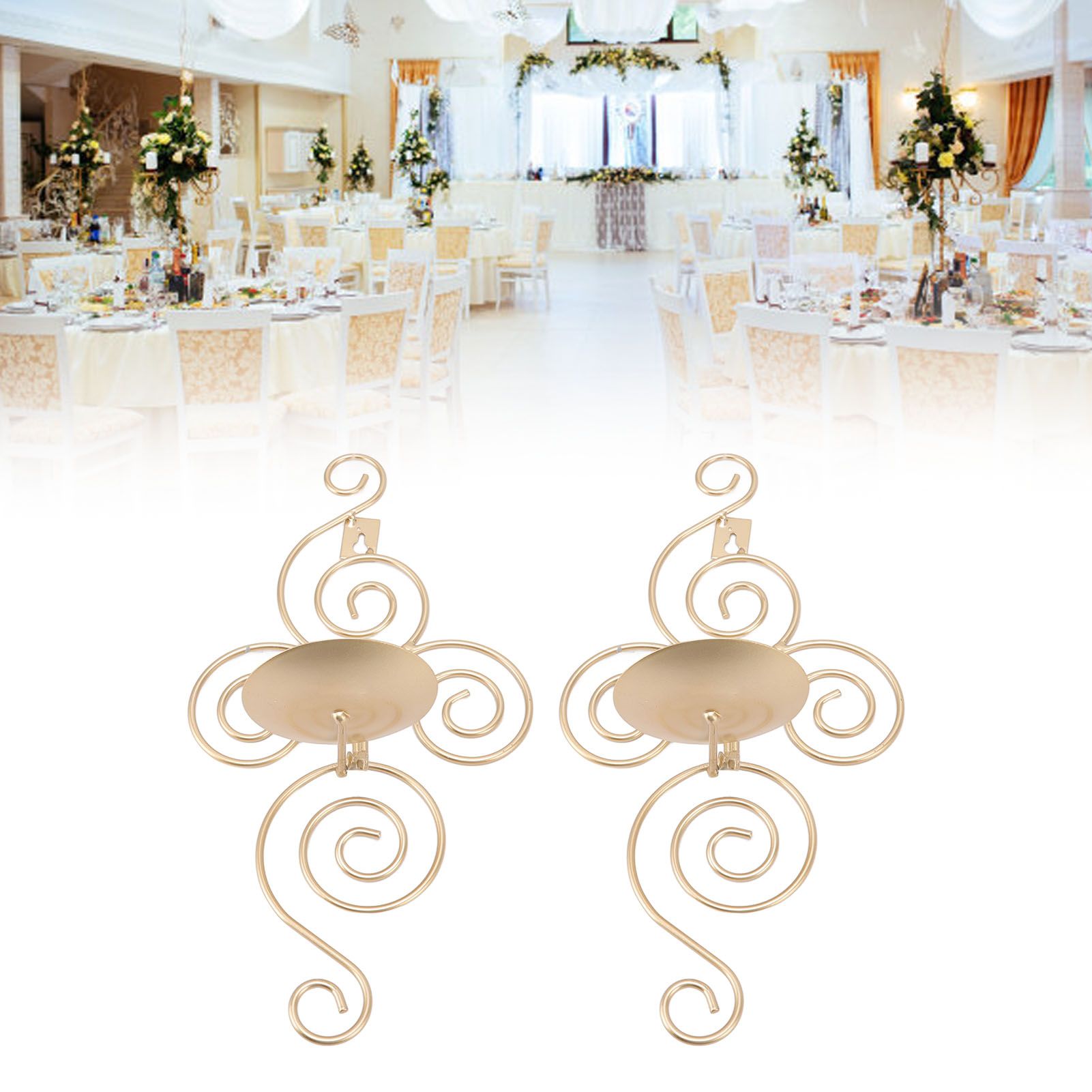 2 Sets Wall Candle Holder Foldable European Style Swirl Wrought Iron Wall view 12