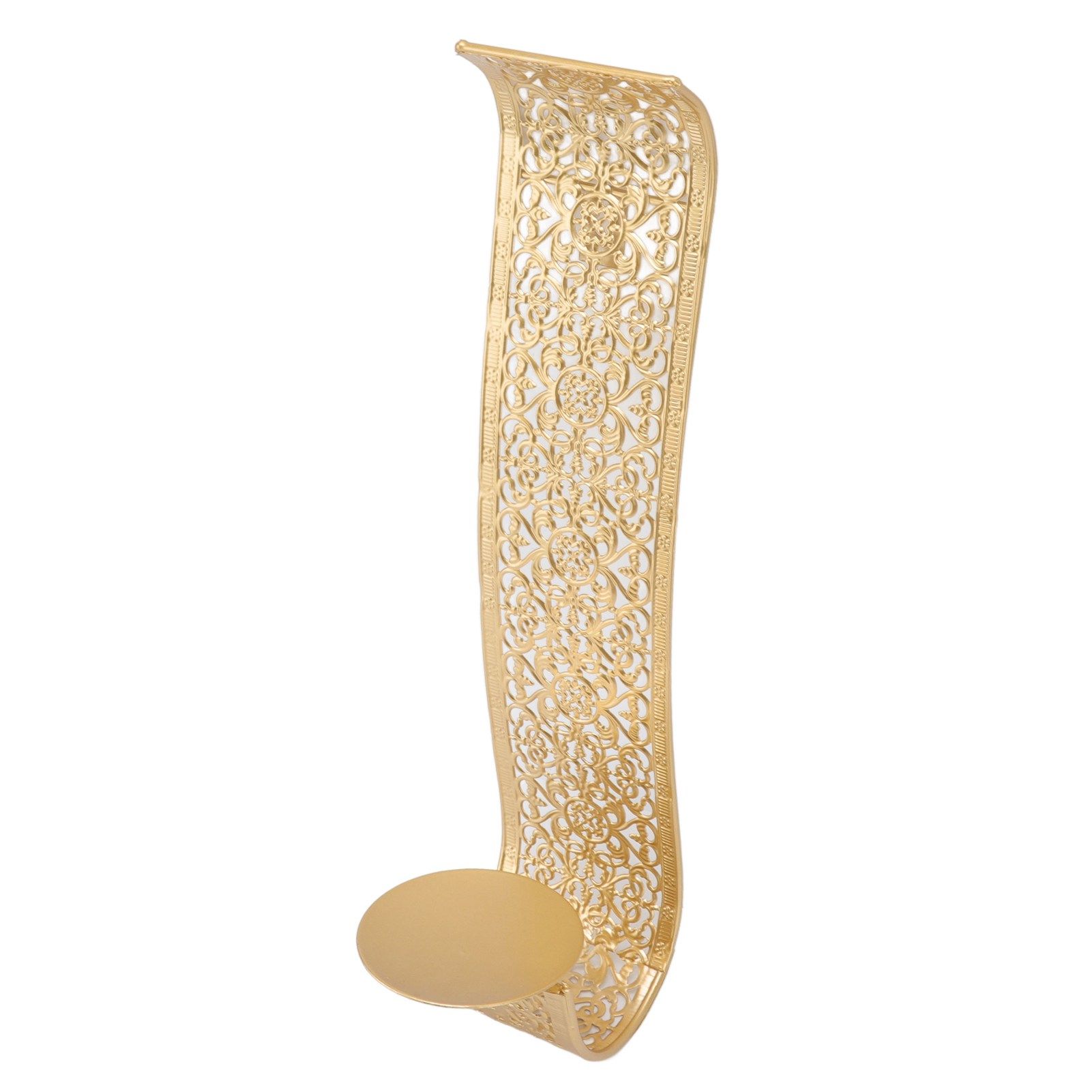 Shelving Solution Wall Sconce Candle Holder Gold Hollow Carved Exquisite view 2