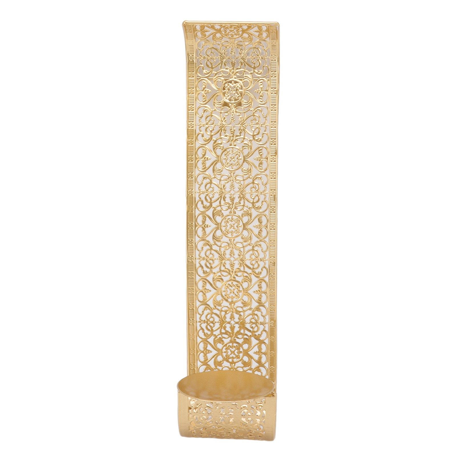 Shelving Solution Wall Sconce Candle Holder Gold Hollow Carved Exquisite view 3