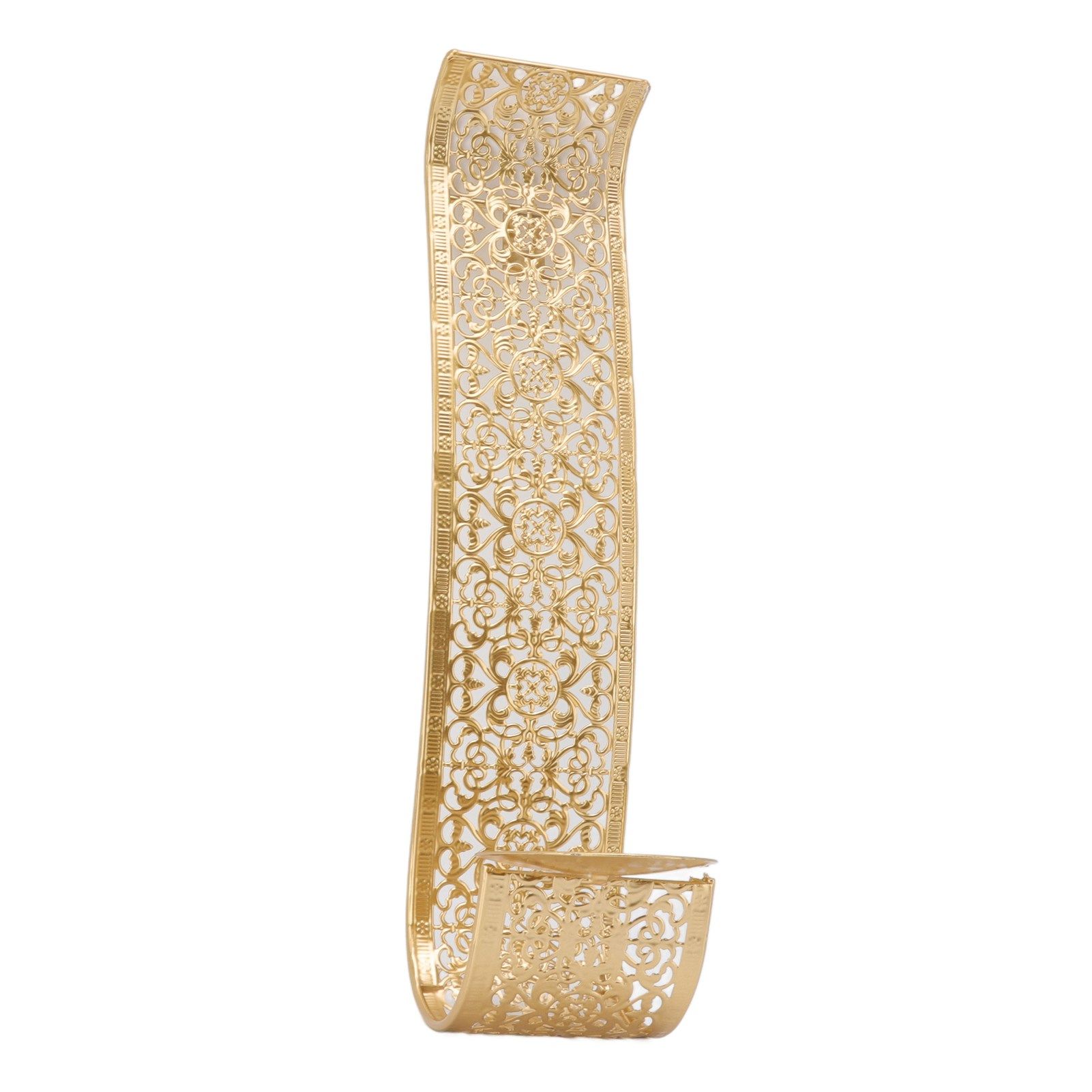 Shelving Solution Wall Sconce Candle Holder Gold Hollow Carved Exquisite view 5