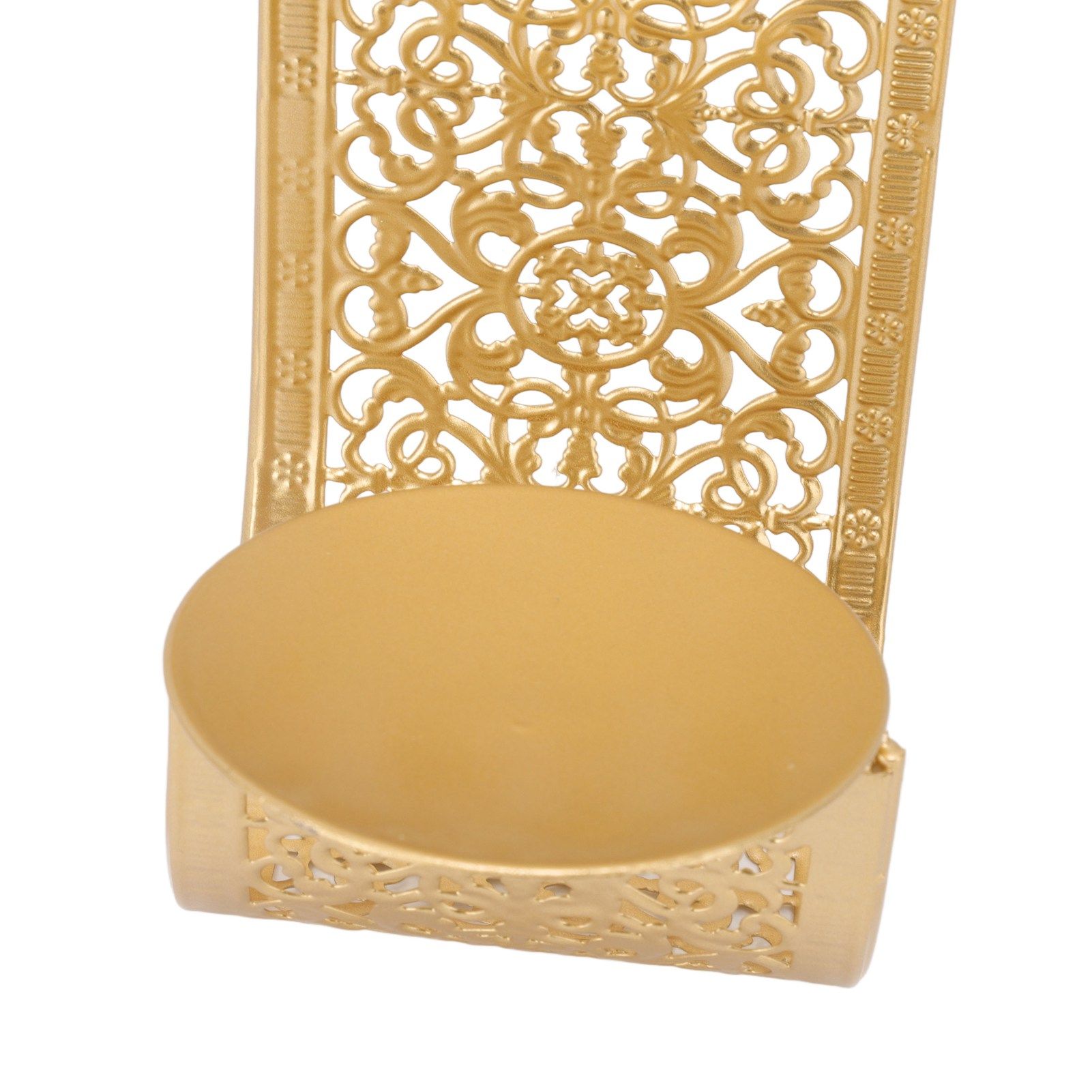 Shelving Solution Wall Sconce Candle Holder Gold Hollow Carved Exquisite view 15