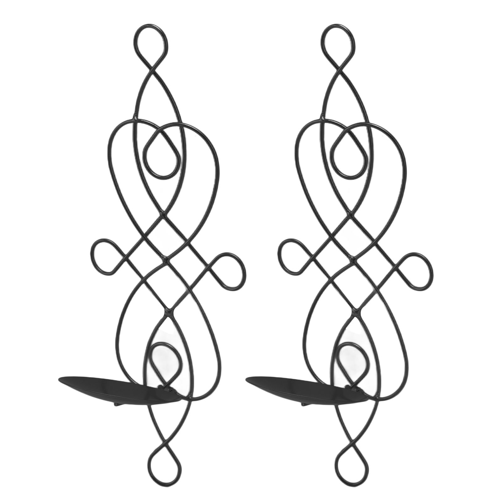 2 Sets Iron Wall Candle Sconce Holder Foldable Deformation Resistance view 3