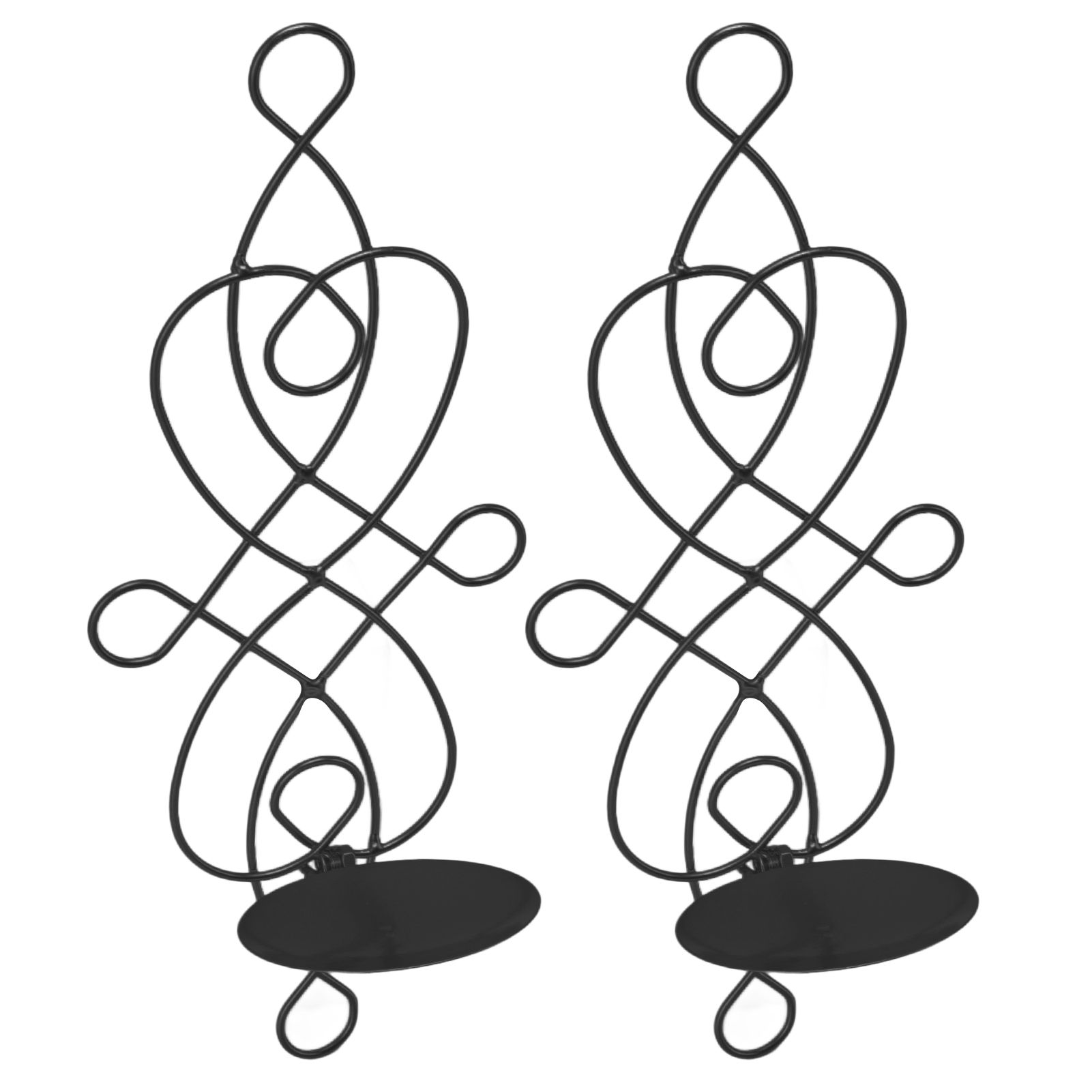 2 Sets Iron Wall Candle Sconce Holder Foldable Deformation Resistance view 5