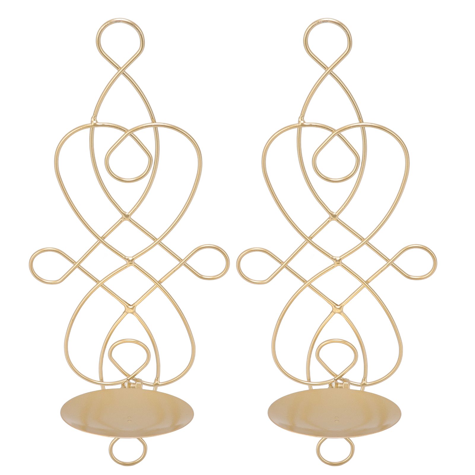 2 Sets Iron Wall Candle Sconce Holder Foldable Deformation Resistance view 2