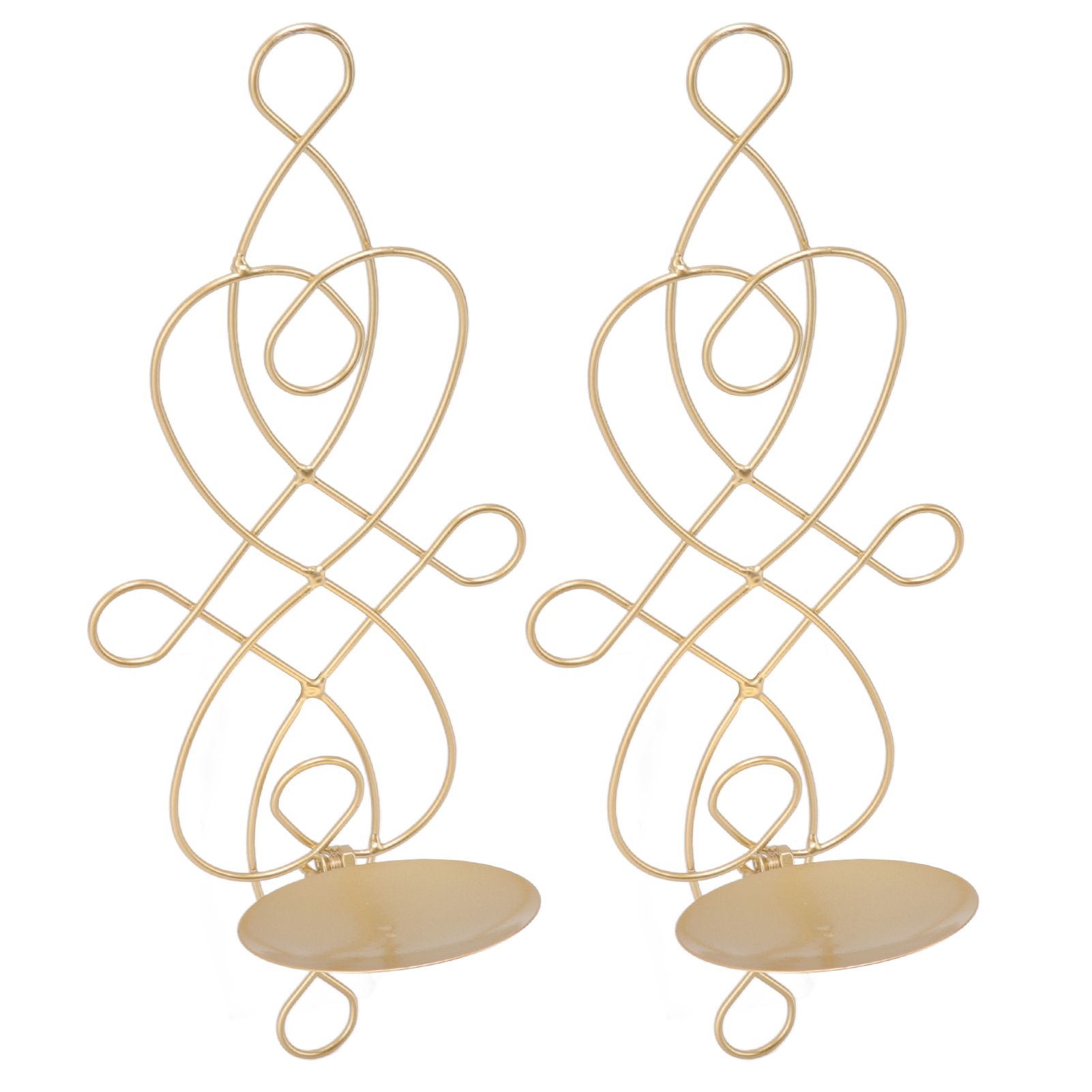 2 Sets Iron Wall Candle Sconce Holder Foldable Deformation Resistance view 5