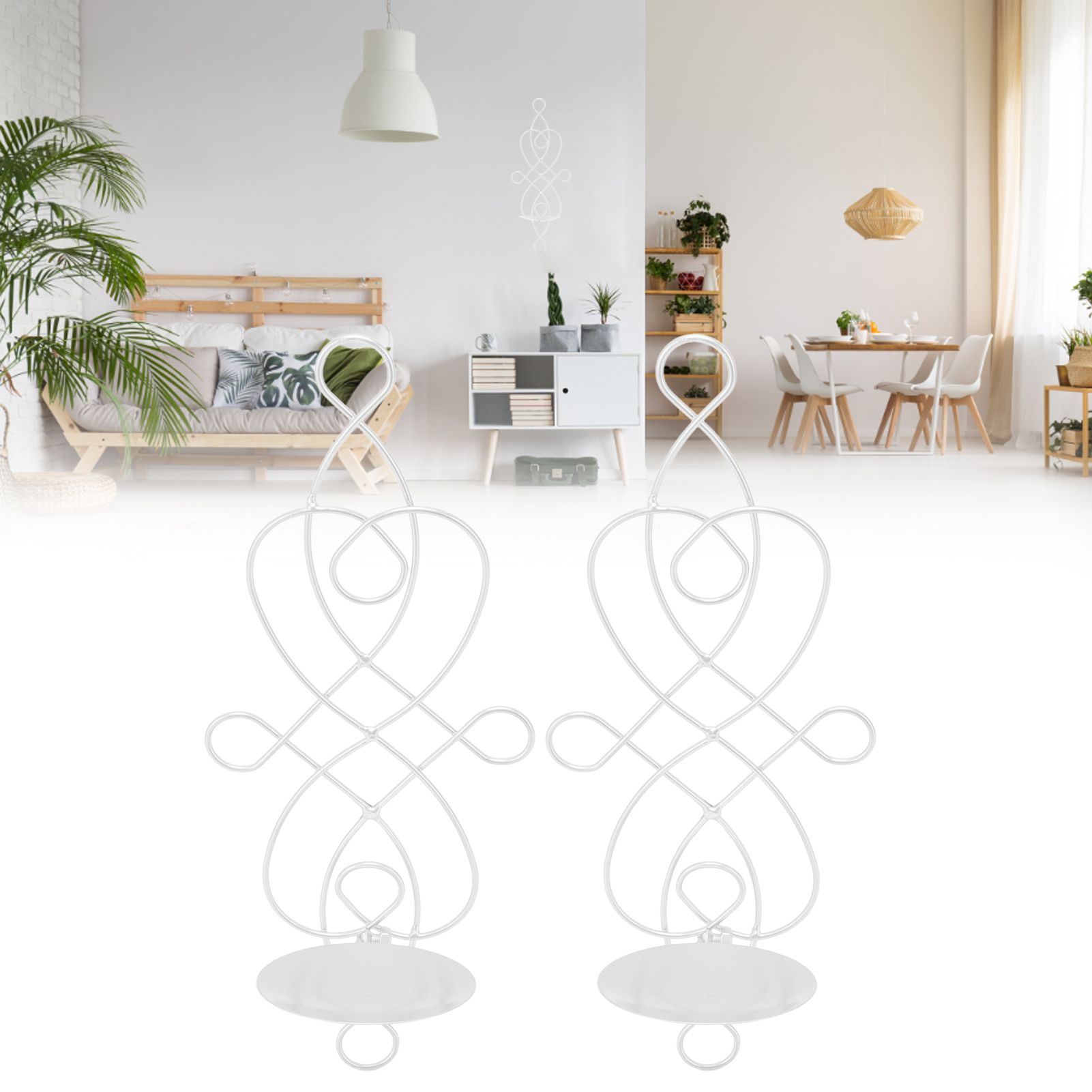 2 Sets Iron Wall Candle Sconce Holder Foldable Deformation Resistance view 11