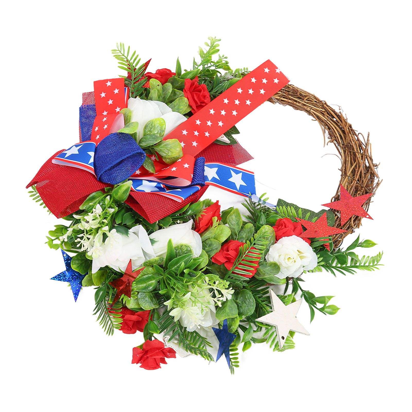 4th of July Patriotic Wreath Independence Day Wreath Decorations for Front