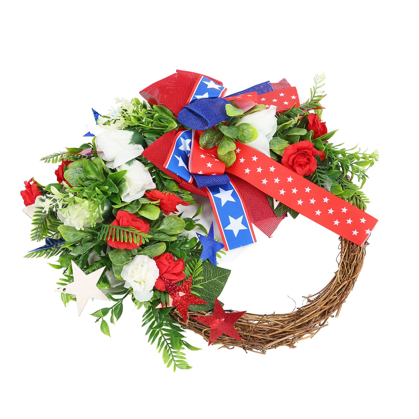 4th of July Patriotic Wreath Independence Day Wreath Decorations for Front view 2