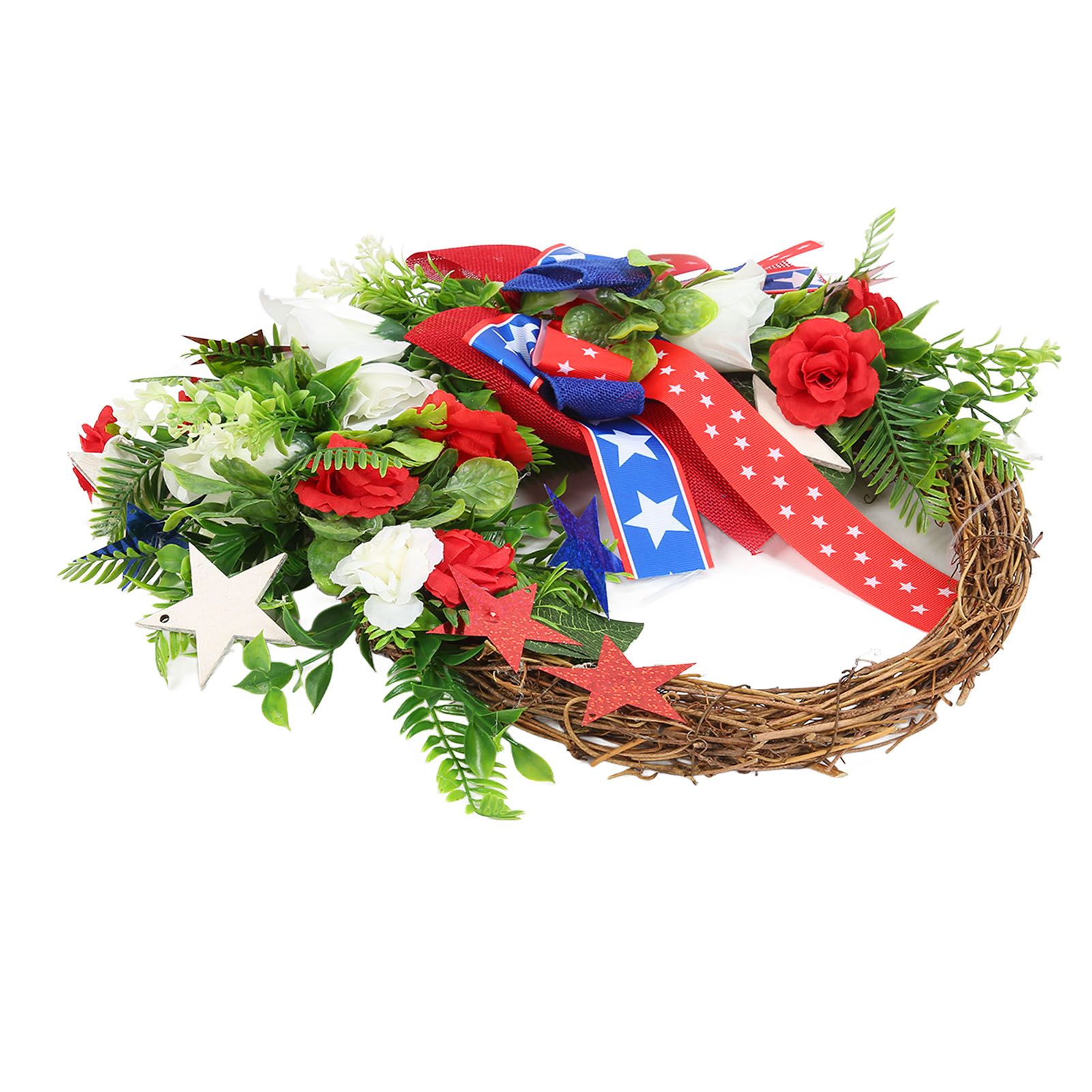 4th of July Patriotic Wreath Independence Day Wreath Decorations for Front view 5