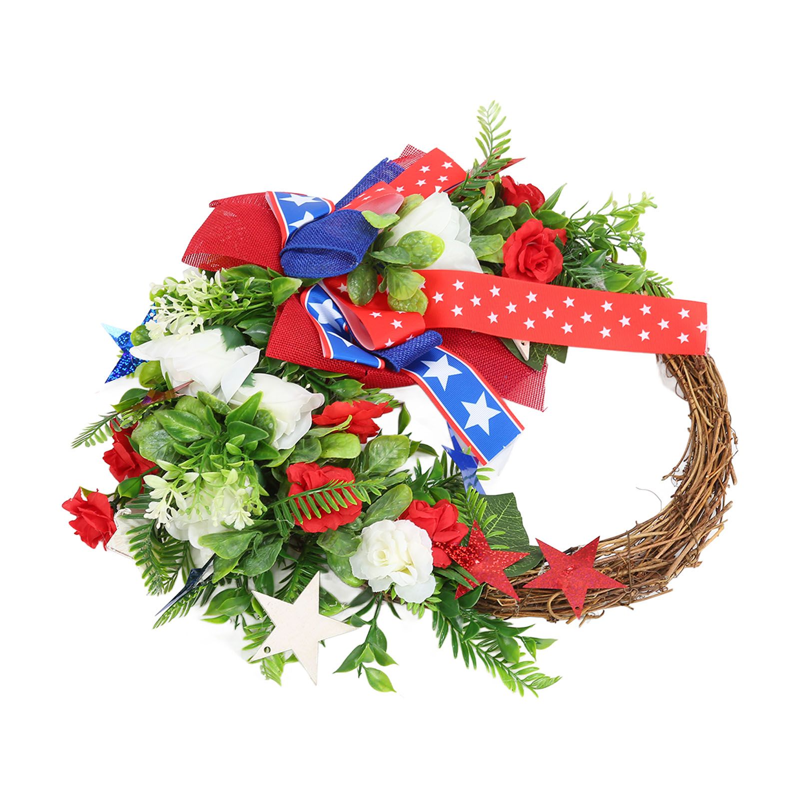 4th of July Patriotic Wreath Independence Day Wreath Decorations for Front view 6