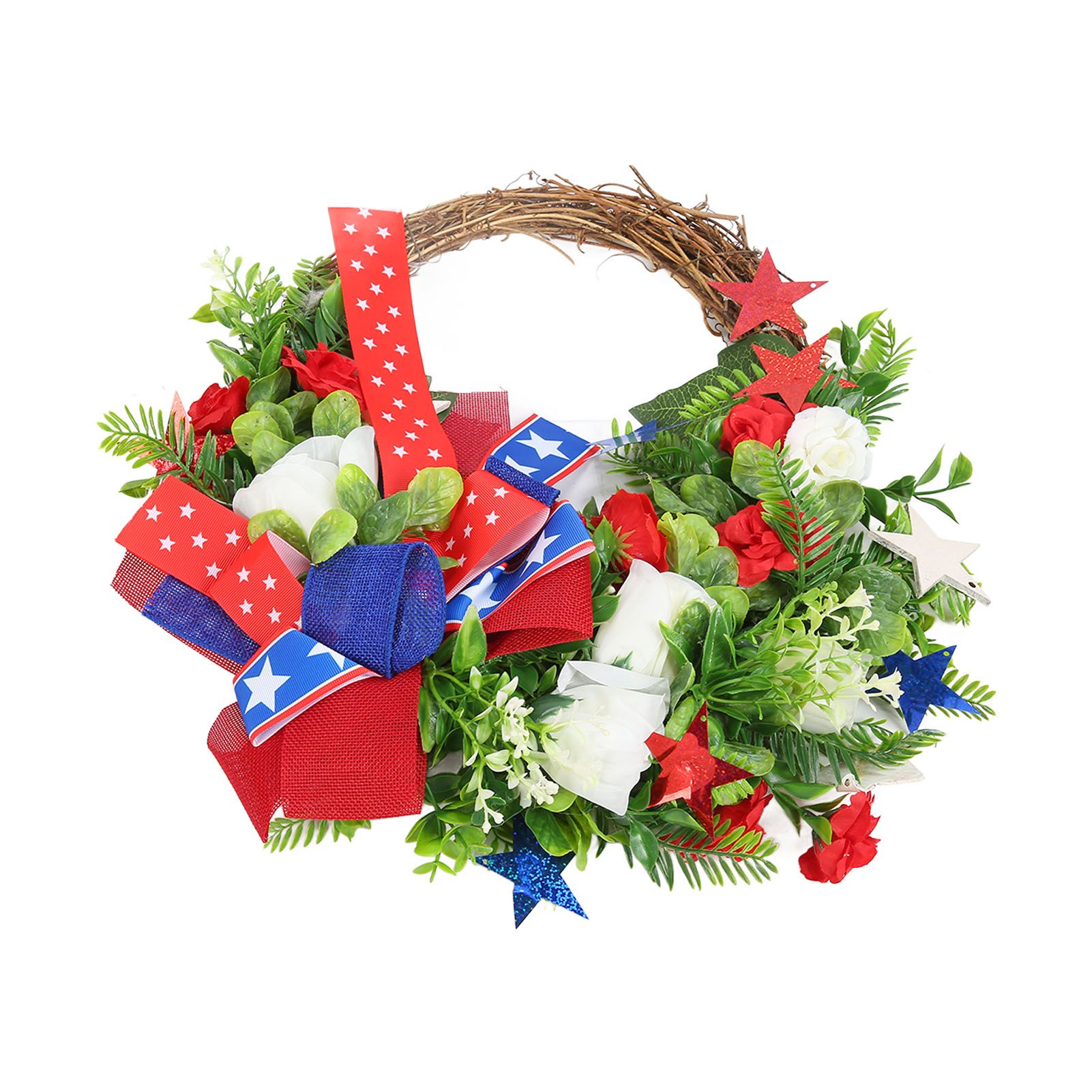 4th of July Patriotic Wreath Independence Day Wreath Decorations for Front view 8