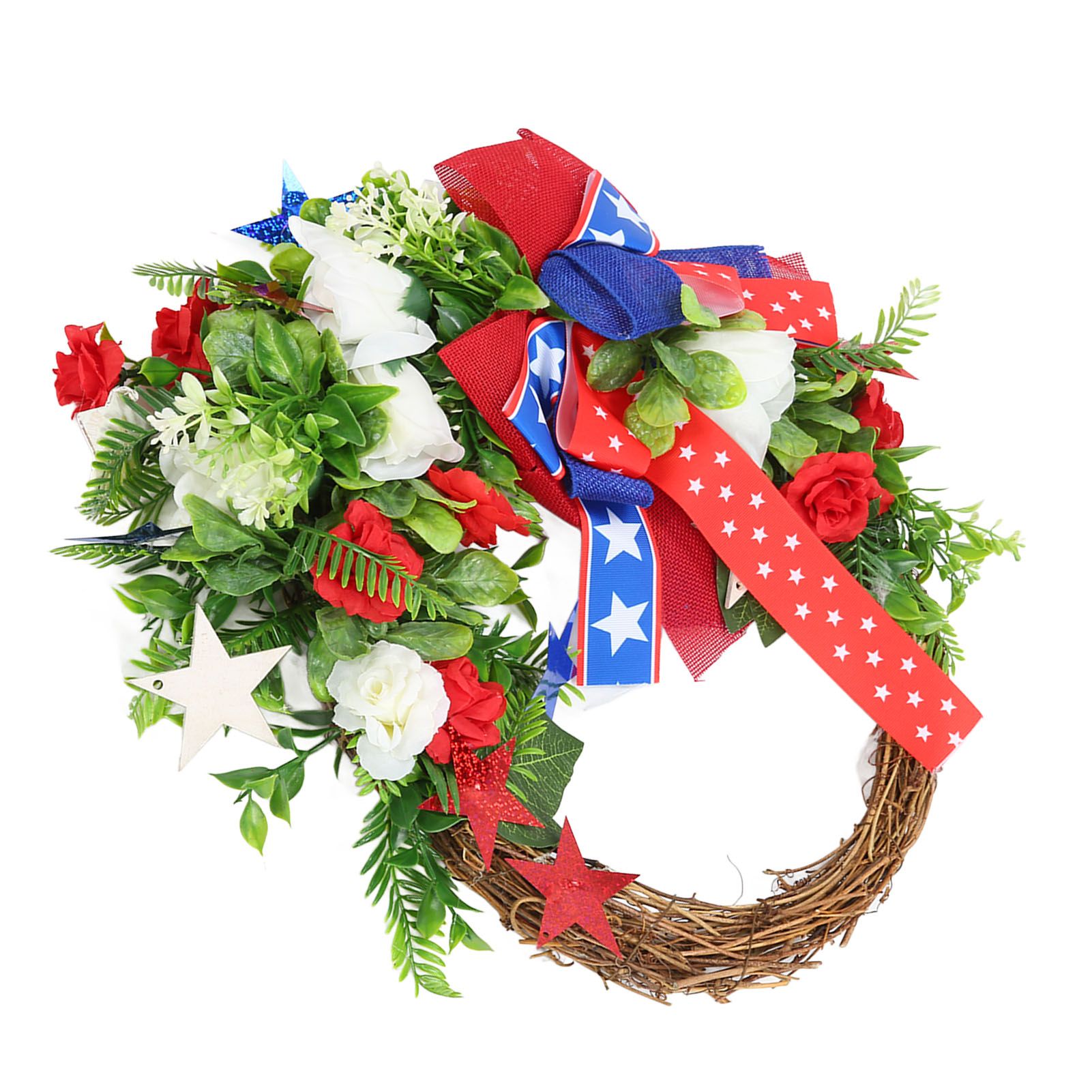 4th of July Patriotic Wreath Independence Day Wreath Decorations for Front view 9