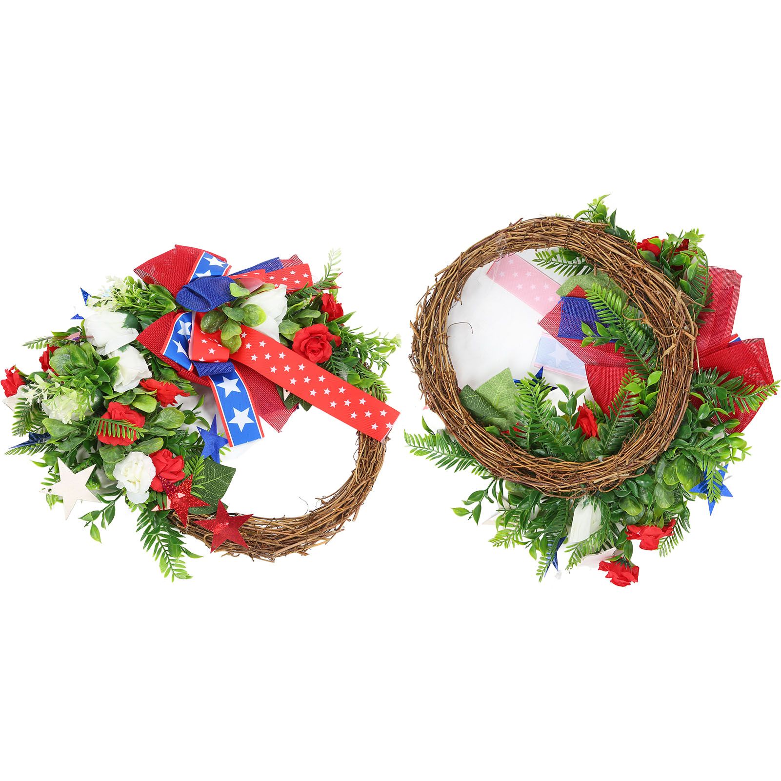 4th of July Patriotic Wreath Independence Day Wreath Decorations for Front view 10