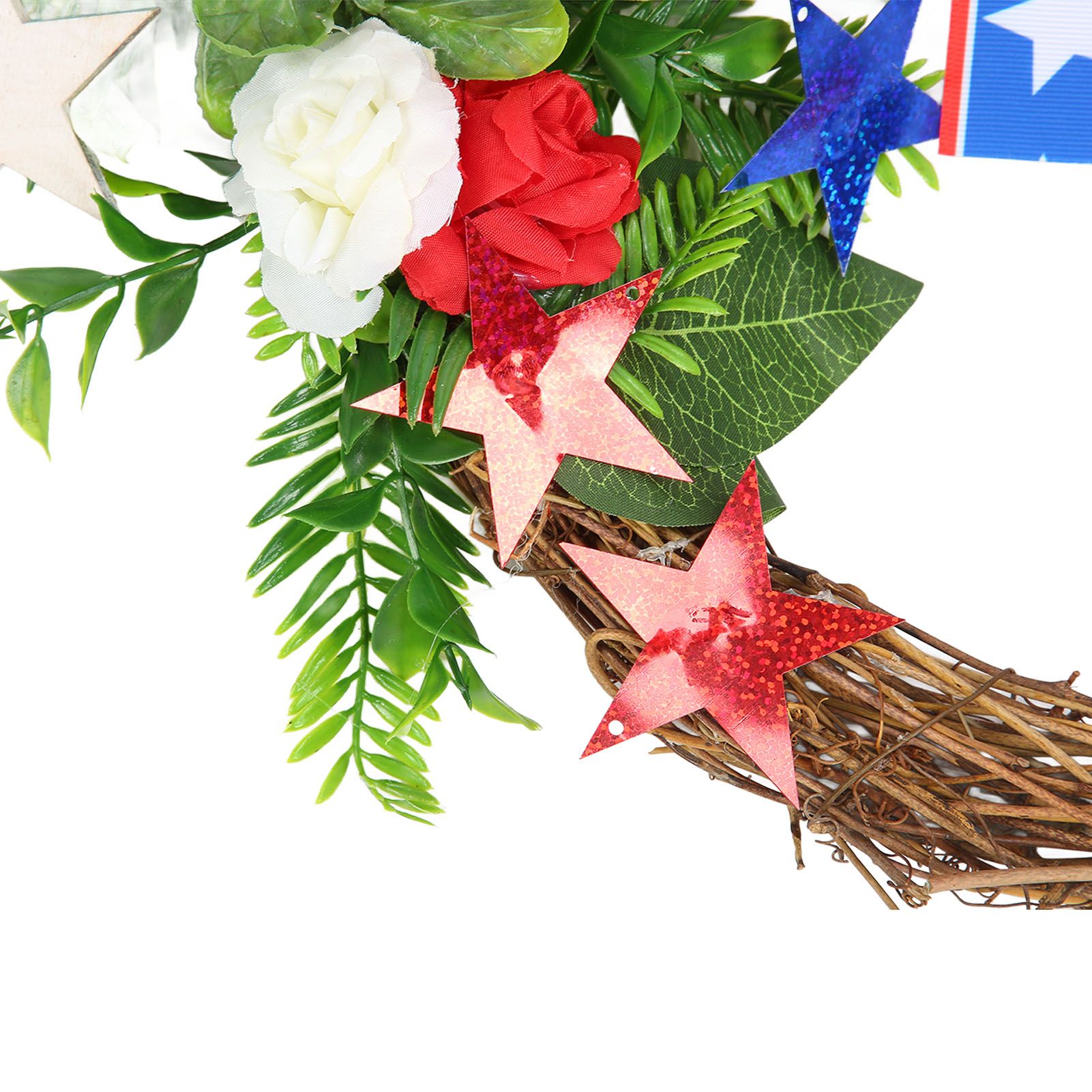 4th of July Patriotic Wreath Independence Day Wreath Decorations for Front view 13