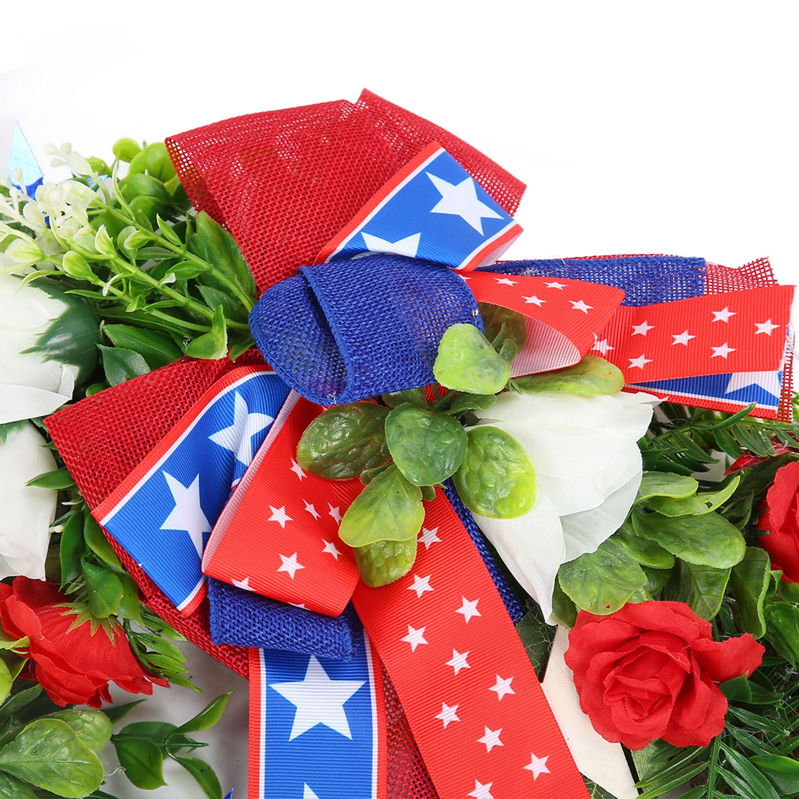 4th of July Patriotic Wreath Independence Day Wreath Decorations for Front view 14