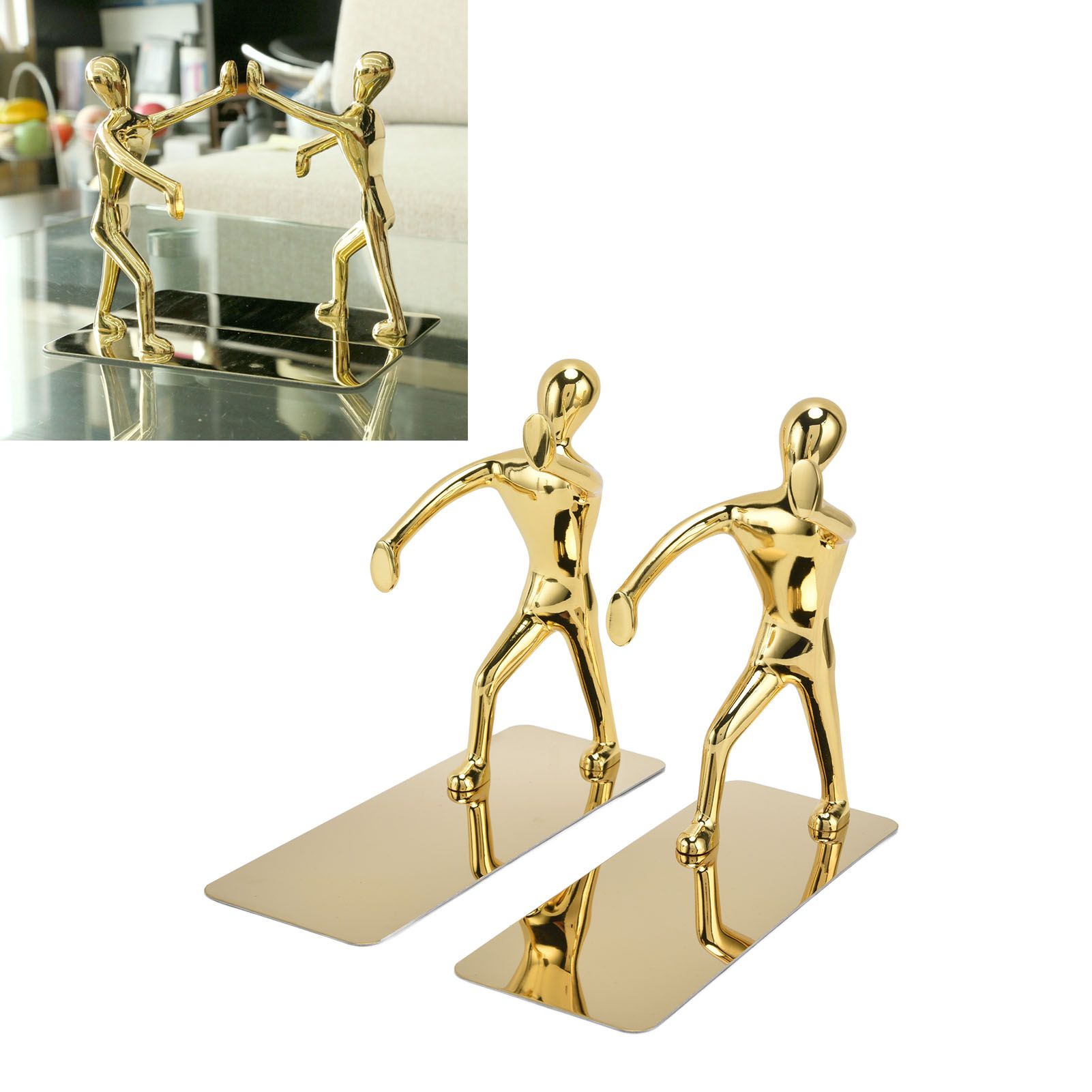 Stainless Steel Man Bookends Prevent Slipping Kung Fu Man Bookends for Home view 11