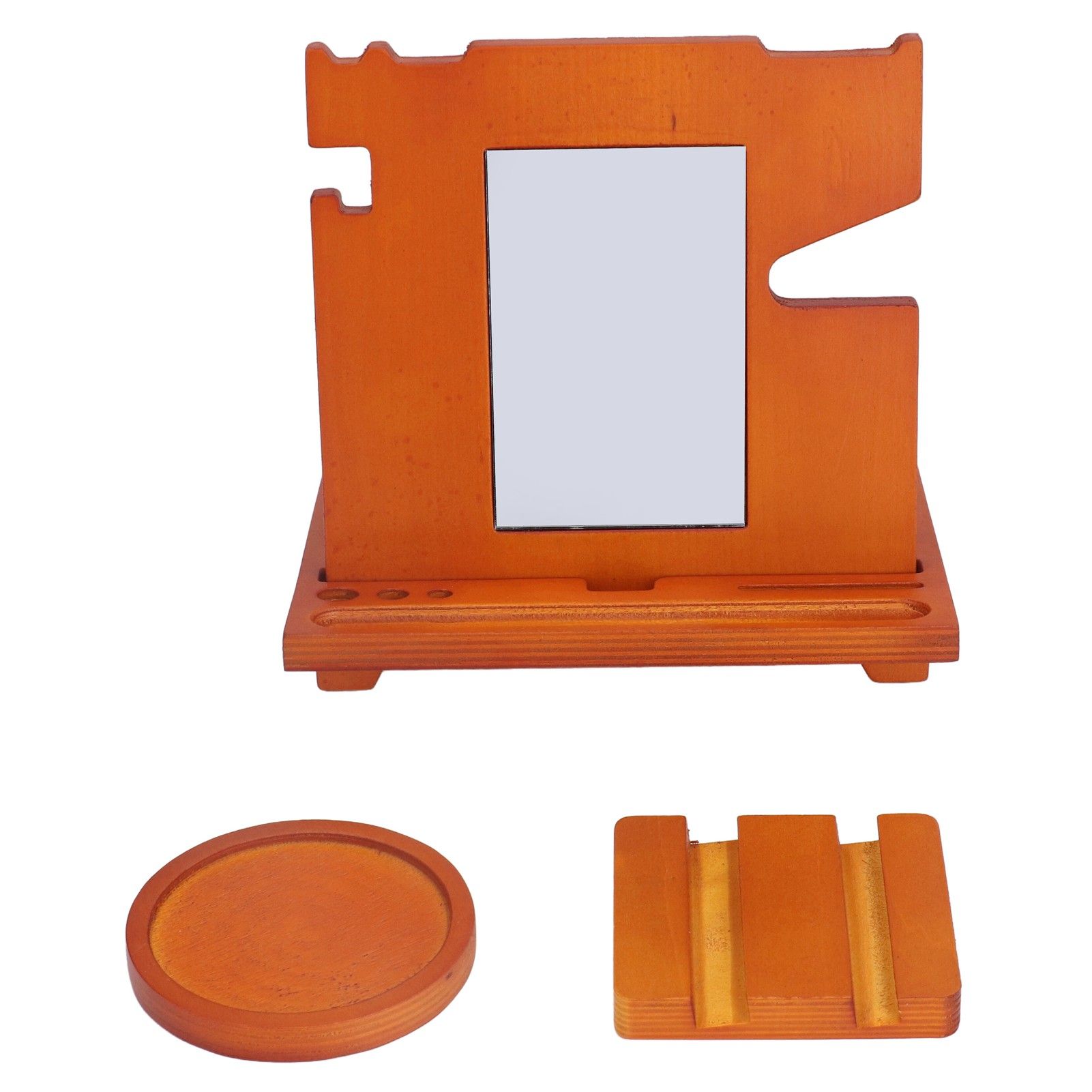 Wood Mobile Phone Base Multifunctional Durable Watch Glasses Key Storage