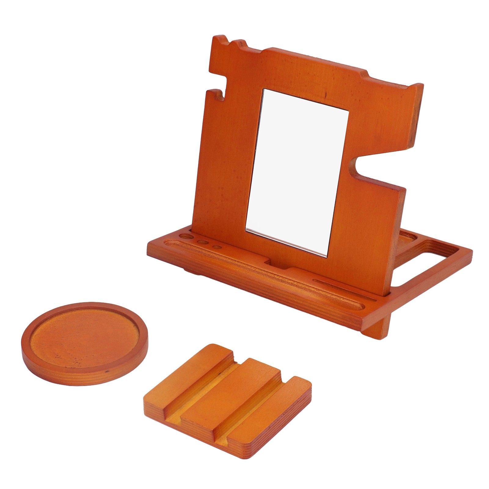 Wood Mobile Phone Base Multifunctional Durable Watch Glasses Key Storage view 6