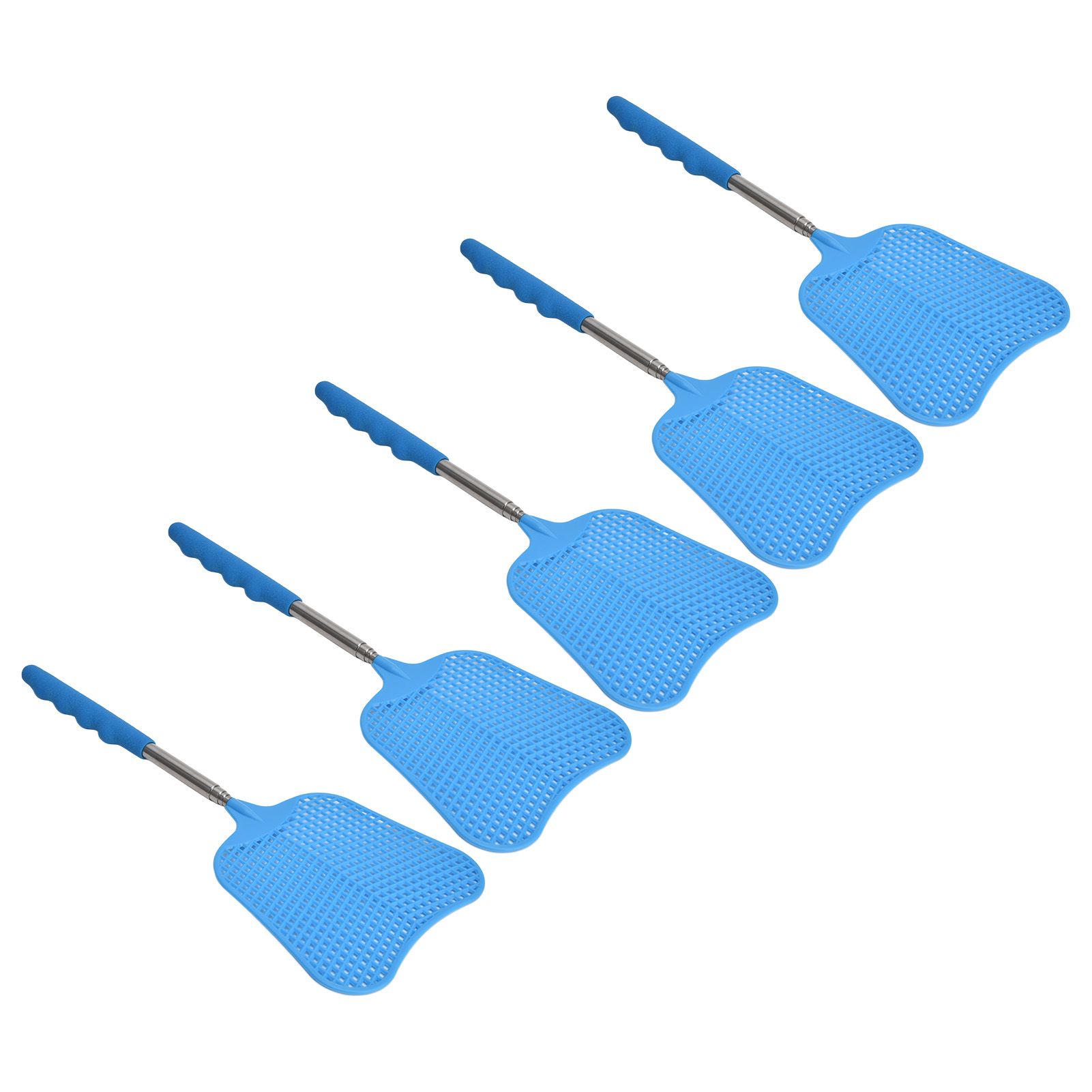 5Pcs Fly Swatter Blue Lightweight Flexible Convenient Thickened Fly Racket view 3