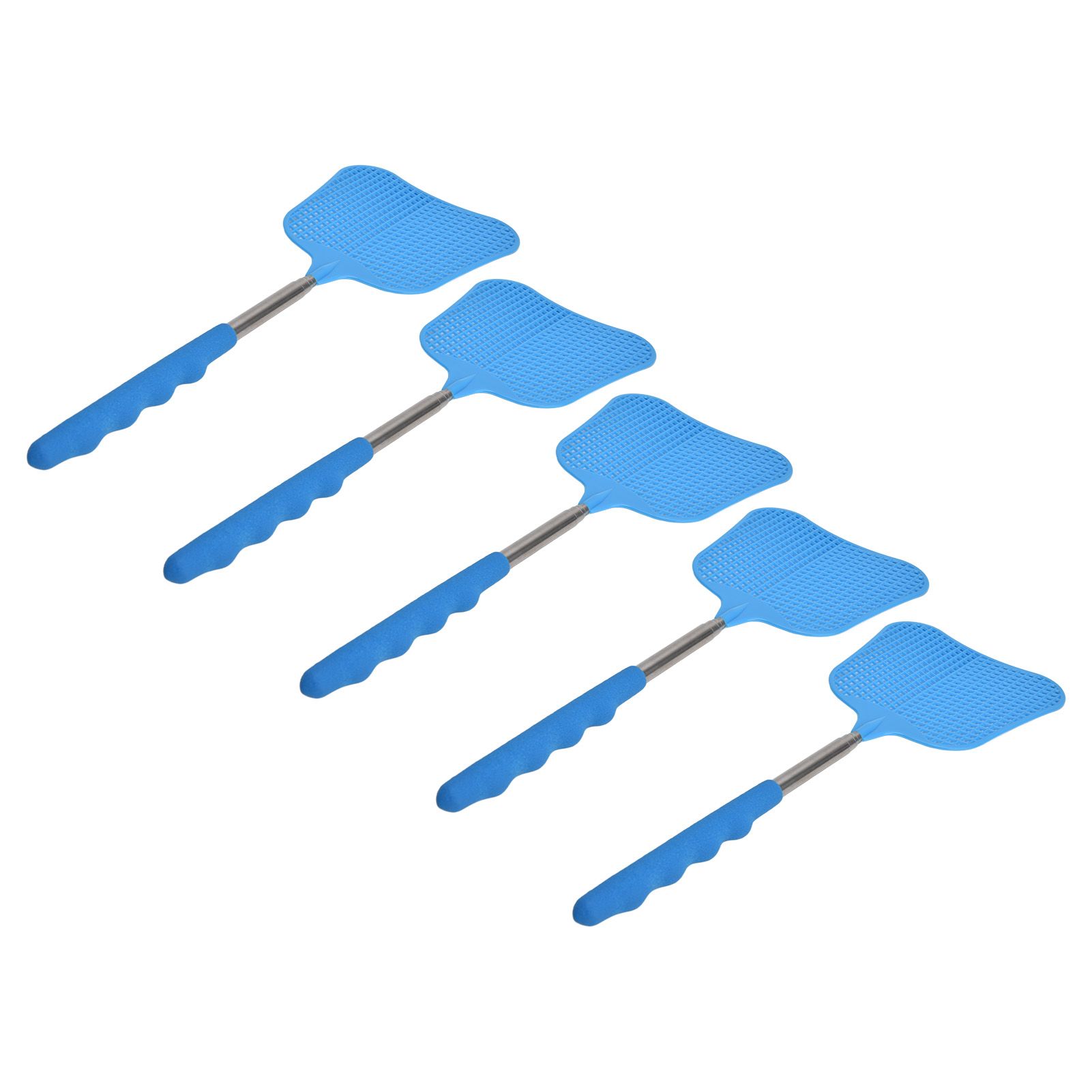 5Pcs Fly Swatter Blue Lightweight Flexible Convenient Thickened Fly Racket view 4