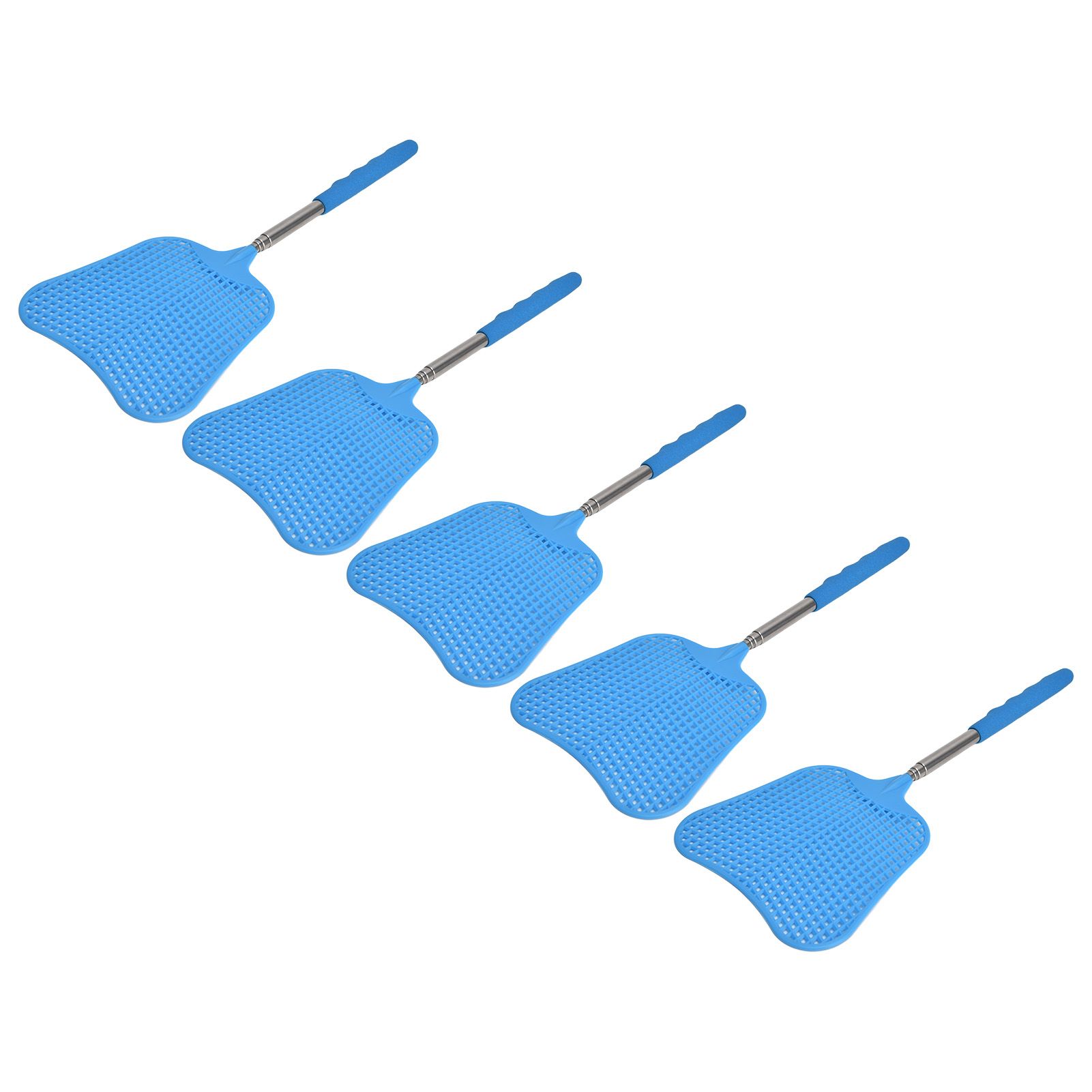 5Pcs Fly Swatter Blue Lightweight Flexible Convenient Thickened Fly Racket view 5