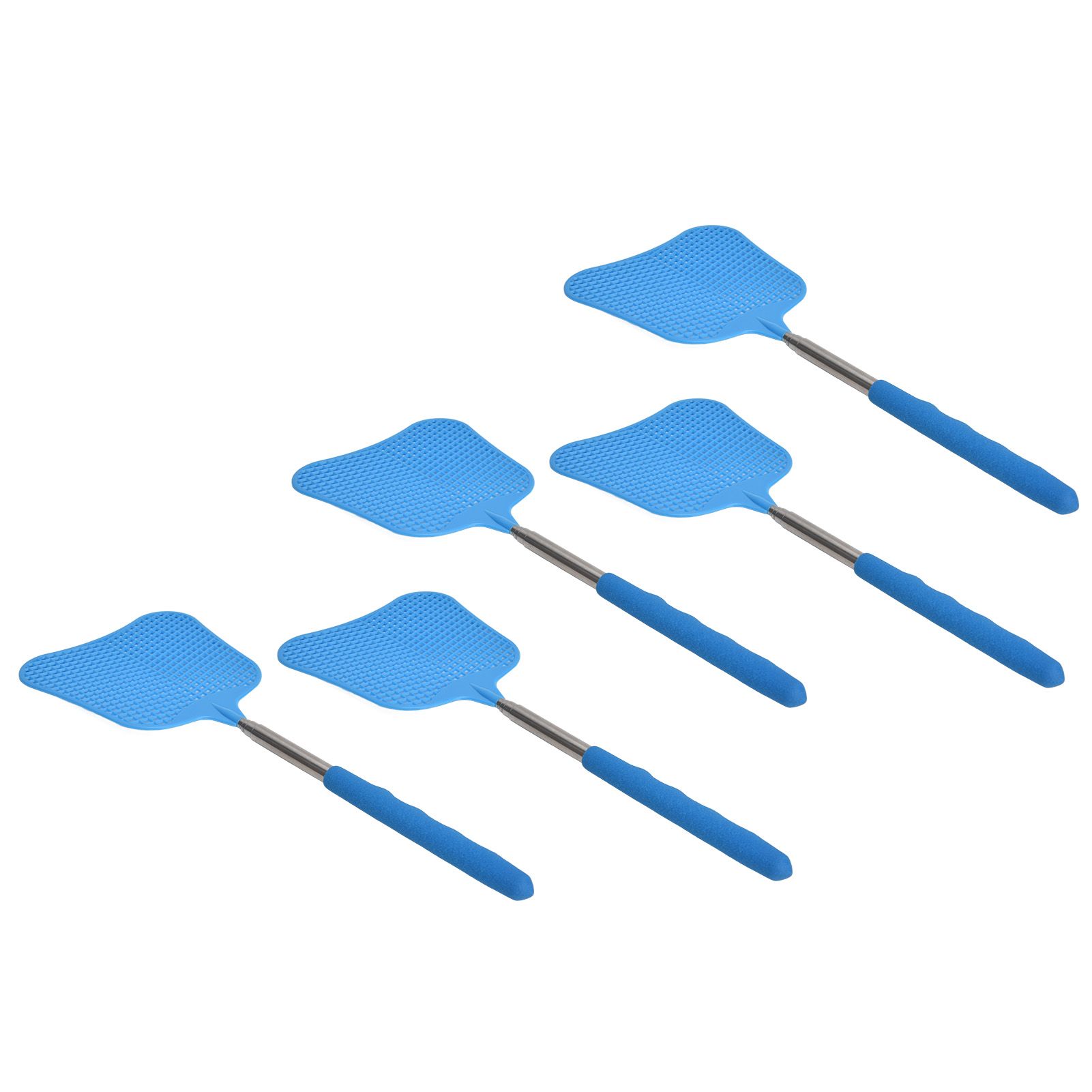 5Pcs Fly Swatter Blue Lightweight Flexible Convenient Thickened Fly Racket view 8