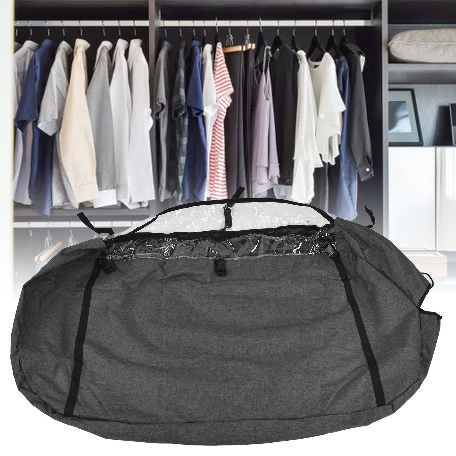 Hanging Garment Bag Dust Proof 600D Oxford Cloth Clear Zipper Clothes Storage view 12