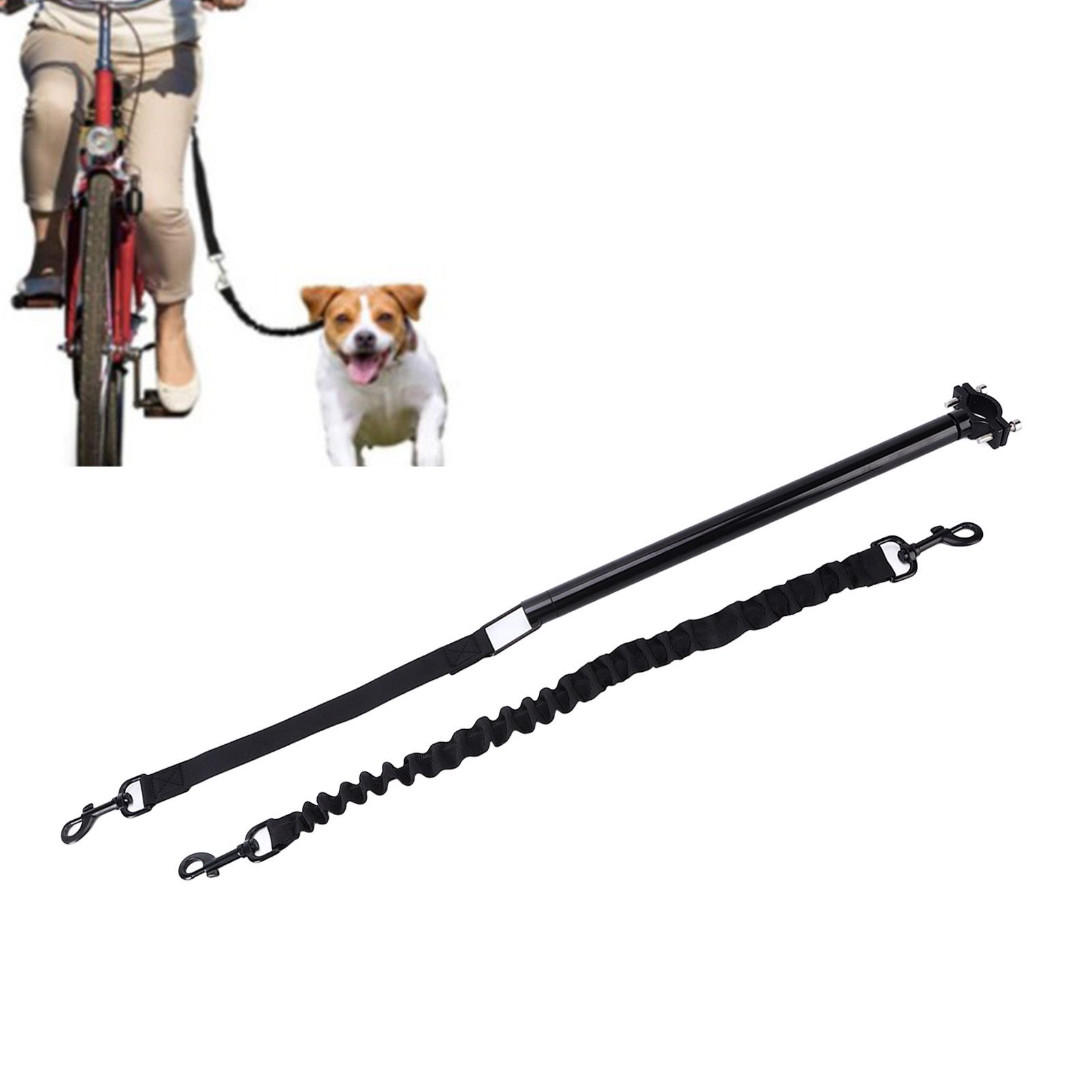 Hands Free Dog Leash Black Thicken Dog Bike Attachment Traction Belt with Hex view 11