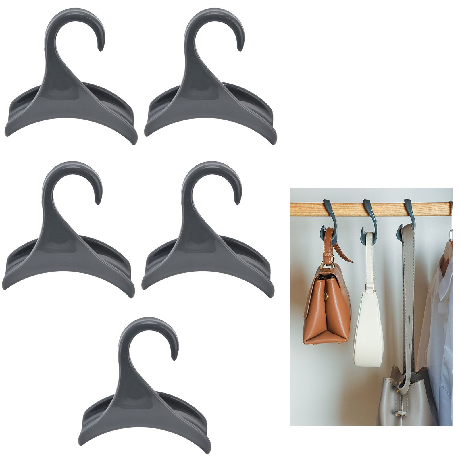 5Pcs Purse Door Hanger Bag Arc Closet Hanger Hook for Satchel Coat Haversack view 11